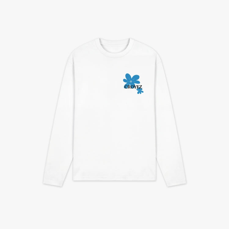 Croyez Botanique Longsleeve- White/Tiffany Blue