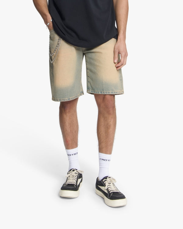 Croyez CD2 Washed Denim Shorts- Sand Washed