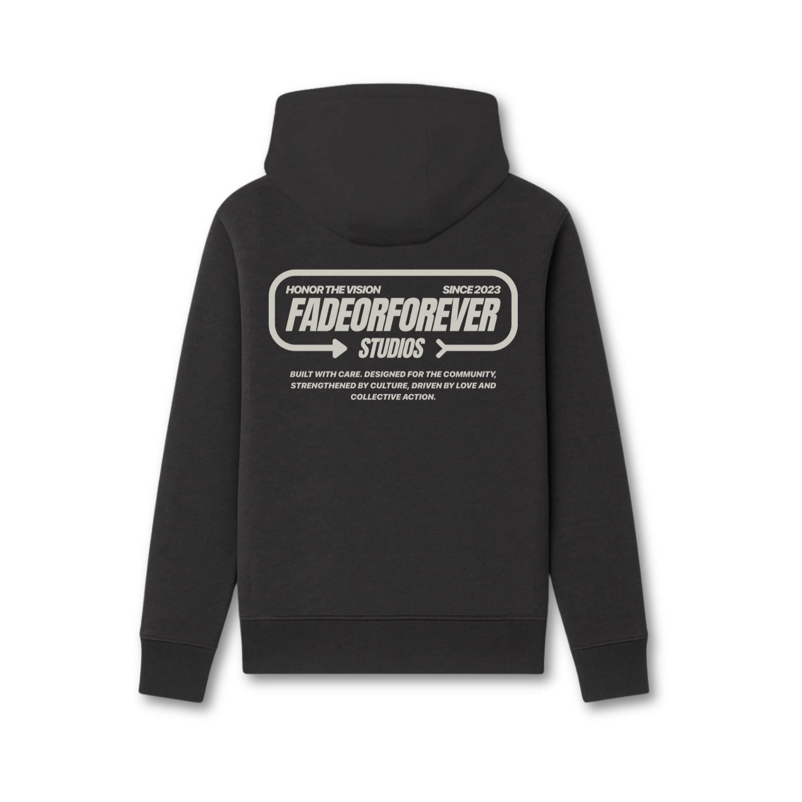 Fade Or Forever Arrow Zipped Hoodie- Black/Grey
