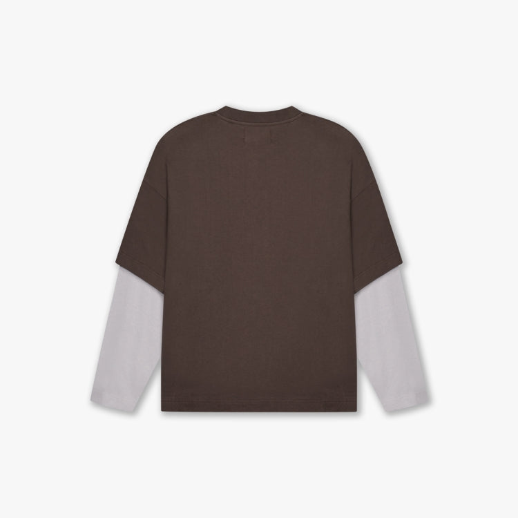 Croyez Montagne Double Sleeve Shirt - Brown
