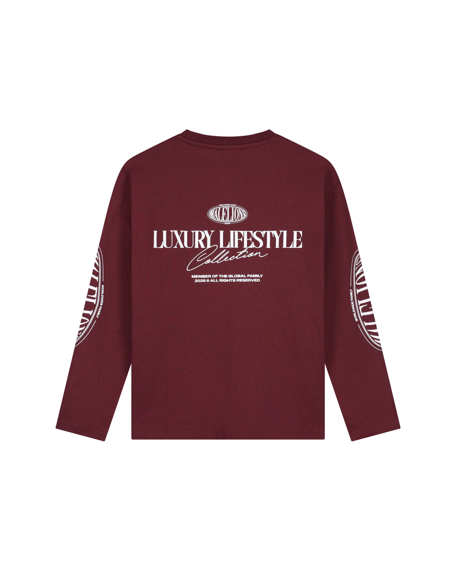 Malelions Junior Relaxed Lifestyle Longsleeve - Burgundy