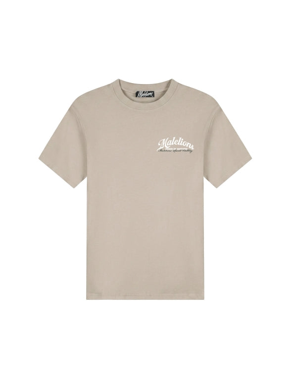 Malelions Men Sports Betting T-Shirt- Almond