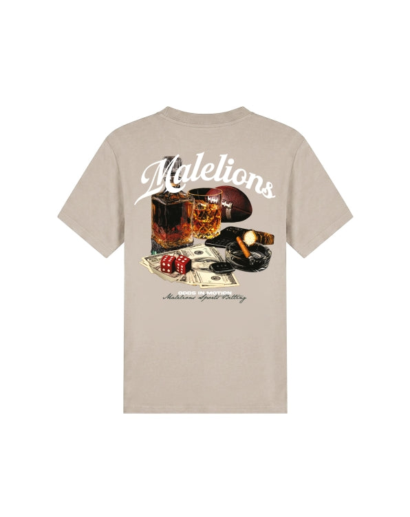 Malelions Men Sports Betting T-Shirt- Almond