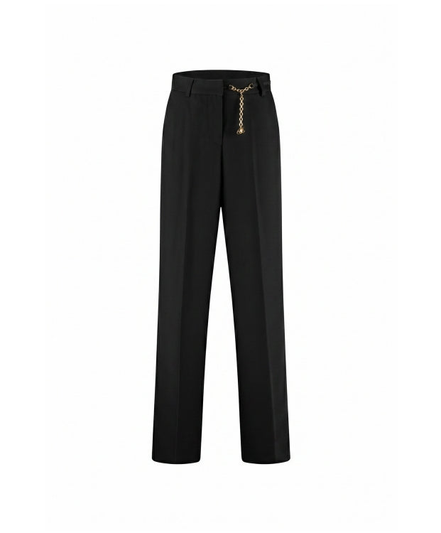 Malelions Women Chain Emblem Pantalon- Black