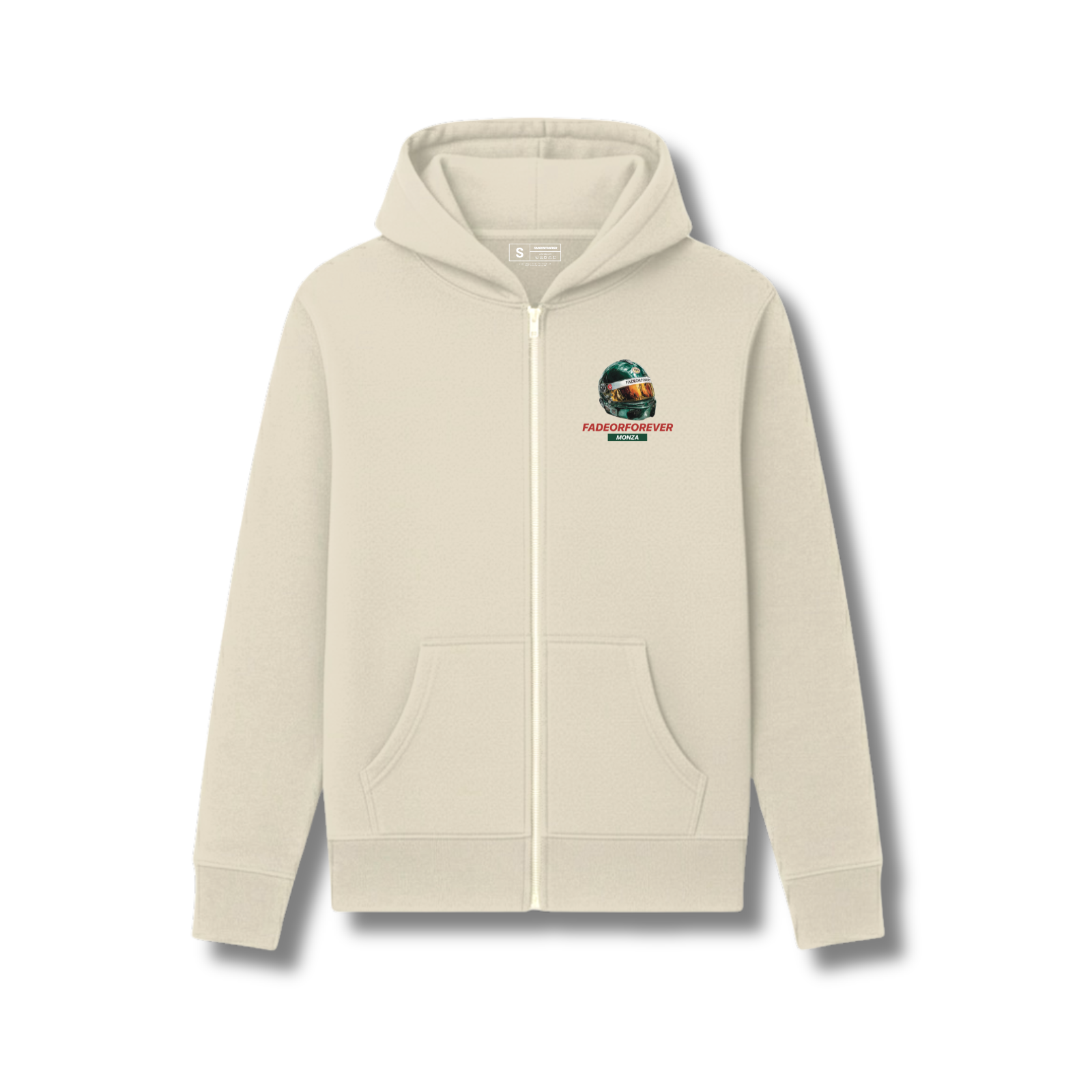 Fade Or Forever Racing Zipped Hoodie- Grey