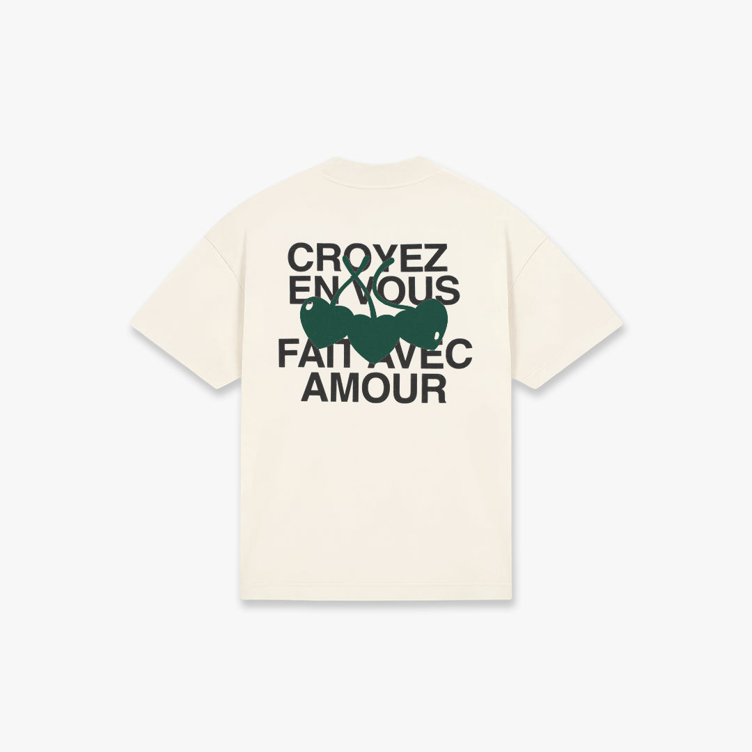 Croyez Amour T-Shirt- Off-White