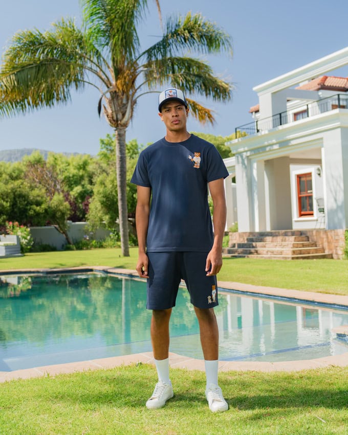 Baron Filou CXIV Embroidered Chestprint T-shirt- Navy Blue