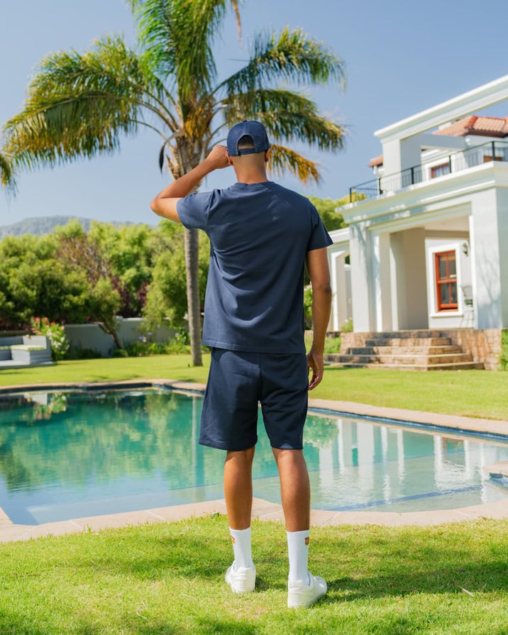 Baron Filou CXIV Embroidered Chestprint T-shirt- Navy Blue