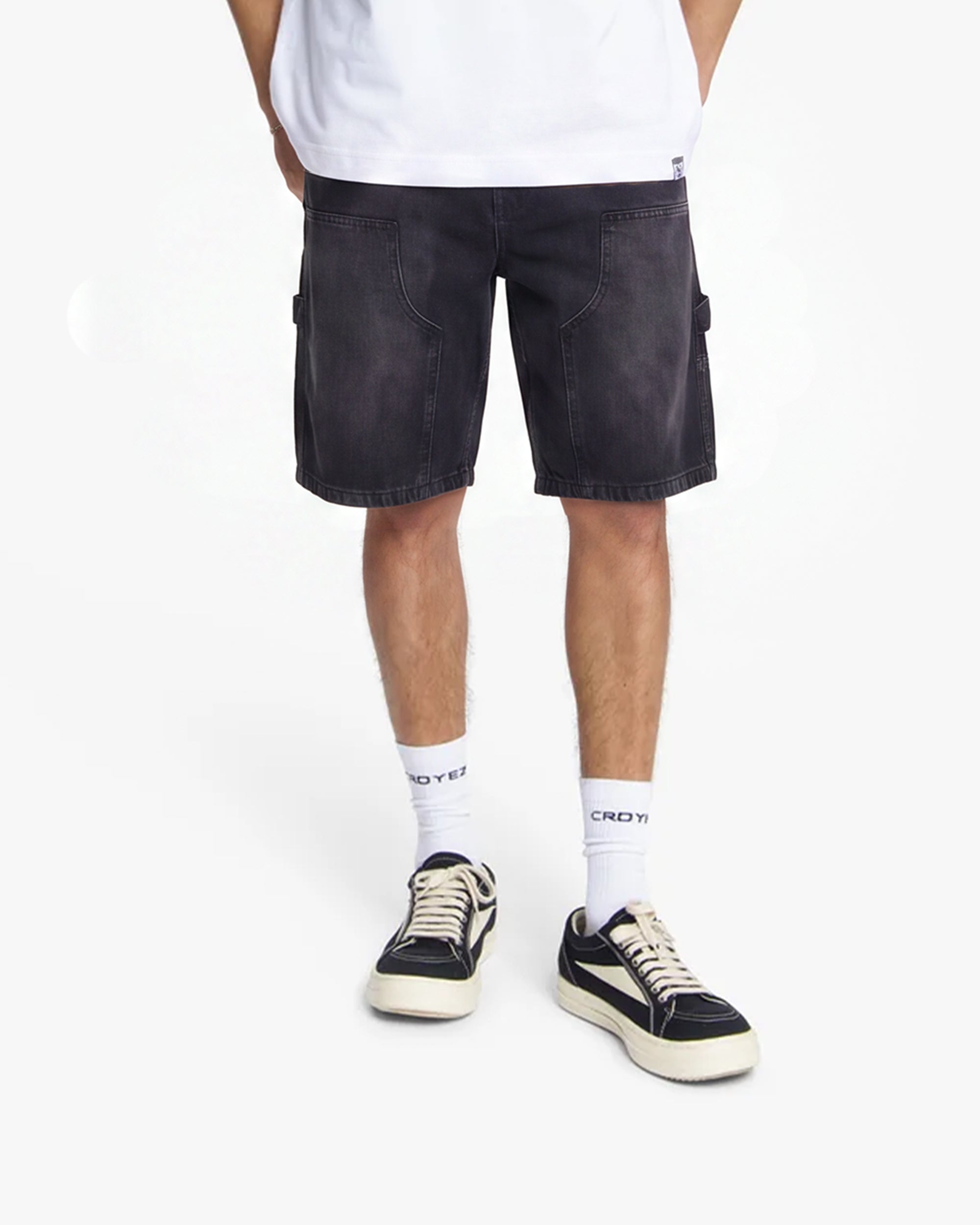 Croyez CD2 Carpenter Denim Shorts- Black