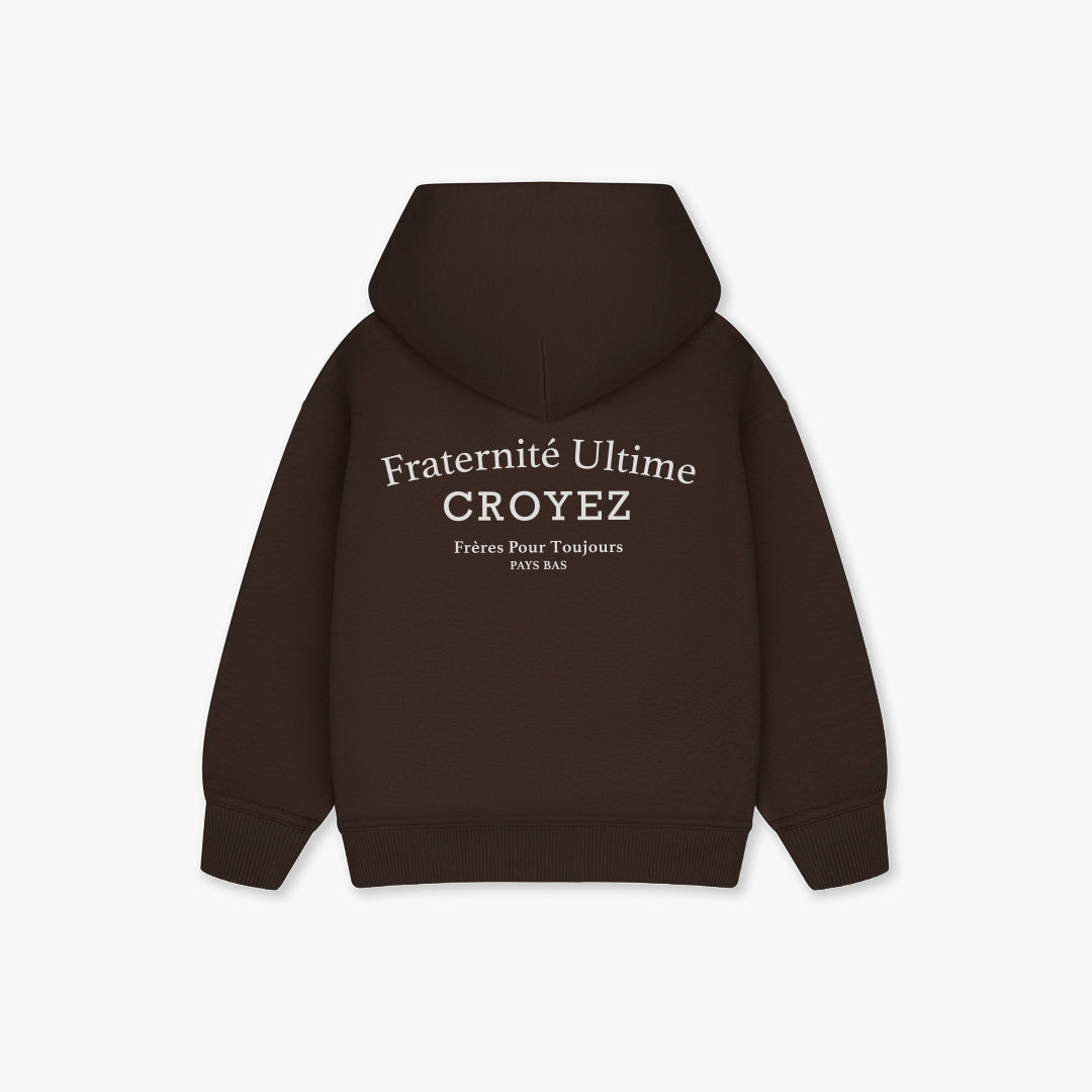 Croyez Mini Fraternite Zip-Hoodie- Brown