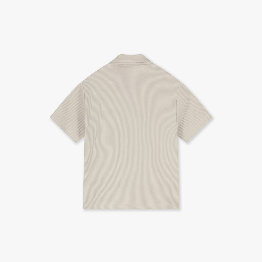 Croyez Mini Ribbed Shirt- Beige