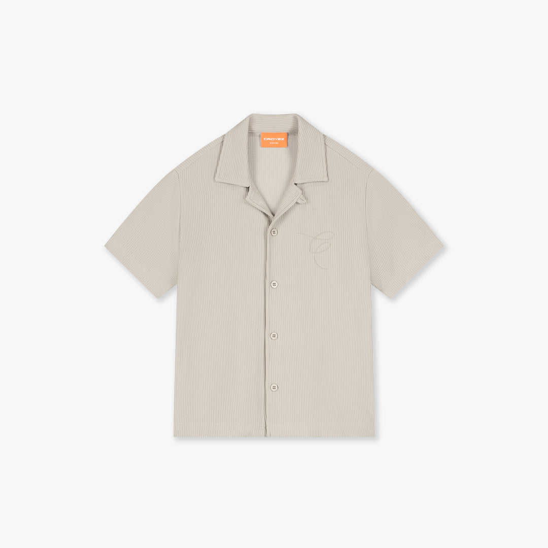 Croyez Mini Ribbed Shirt- Beige