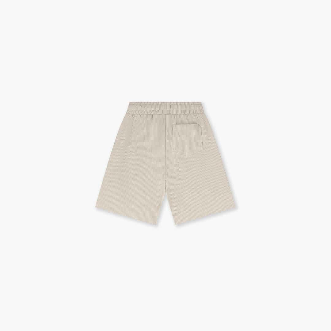 Croyez Mini Ribbed Shorts- Beige