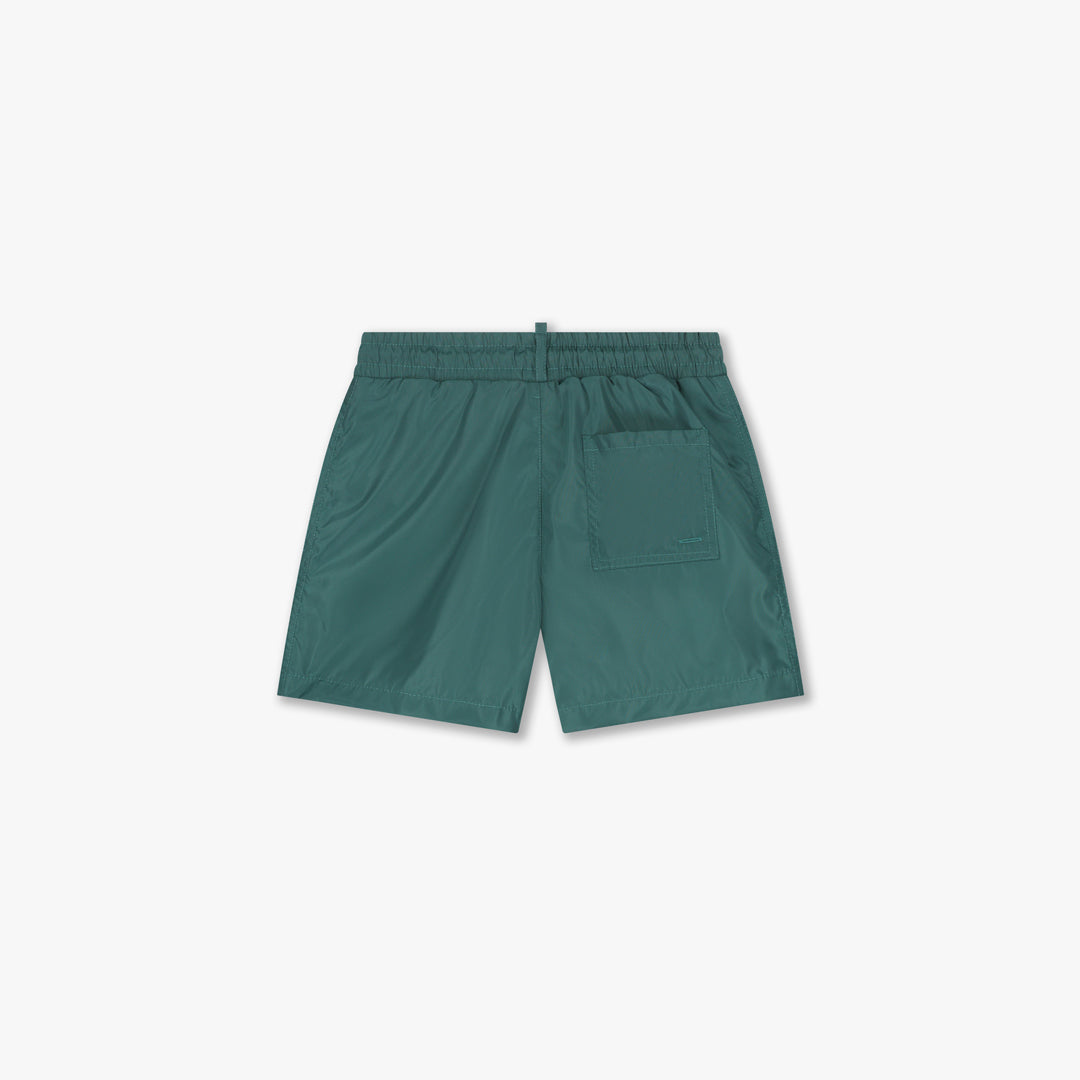 Croyez Mini Fraternité Swim Shorts- Green/Off-White