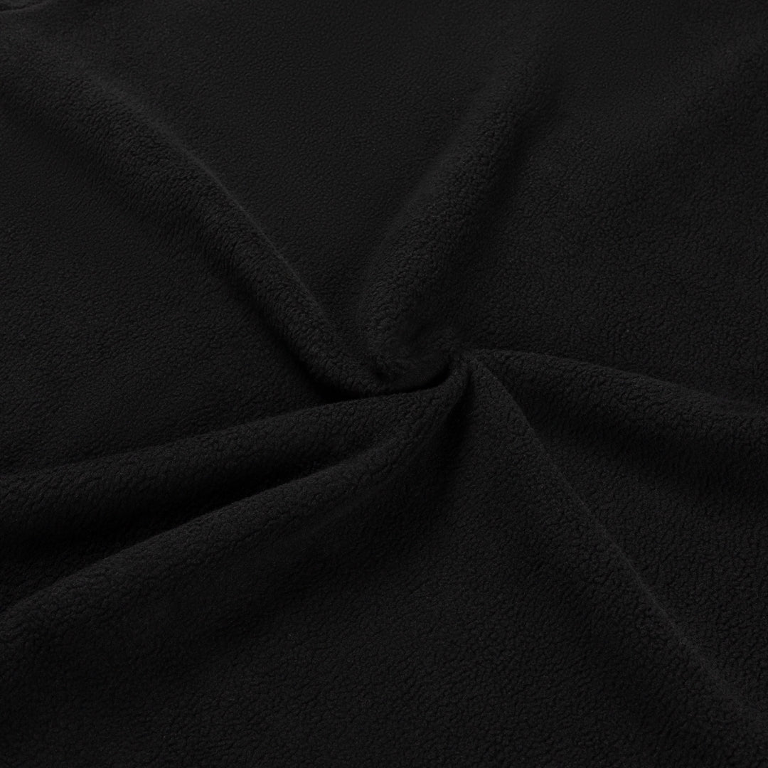 Croyez Fleece Polo Sweater- Black