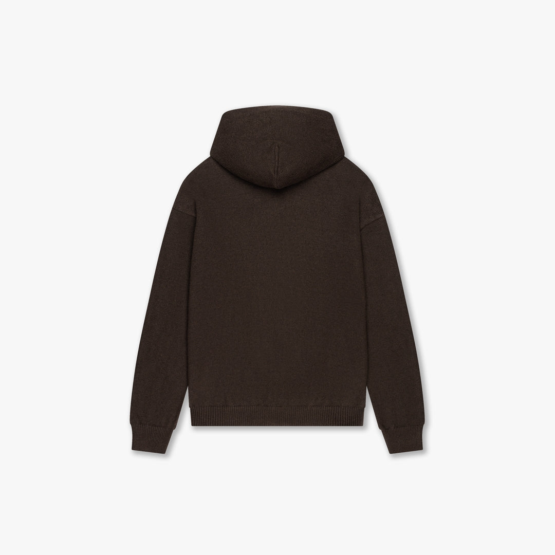 Croyez Fluffy Essence Knit Zip-Hoodie - Brown