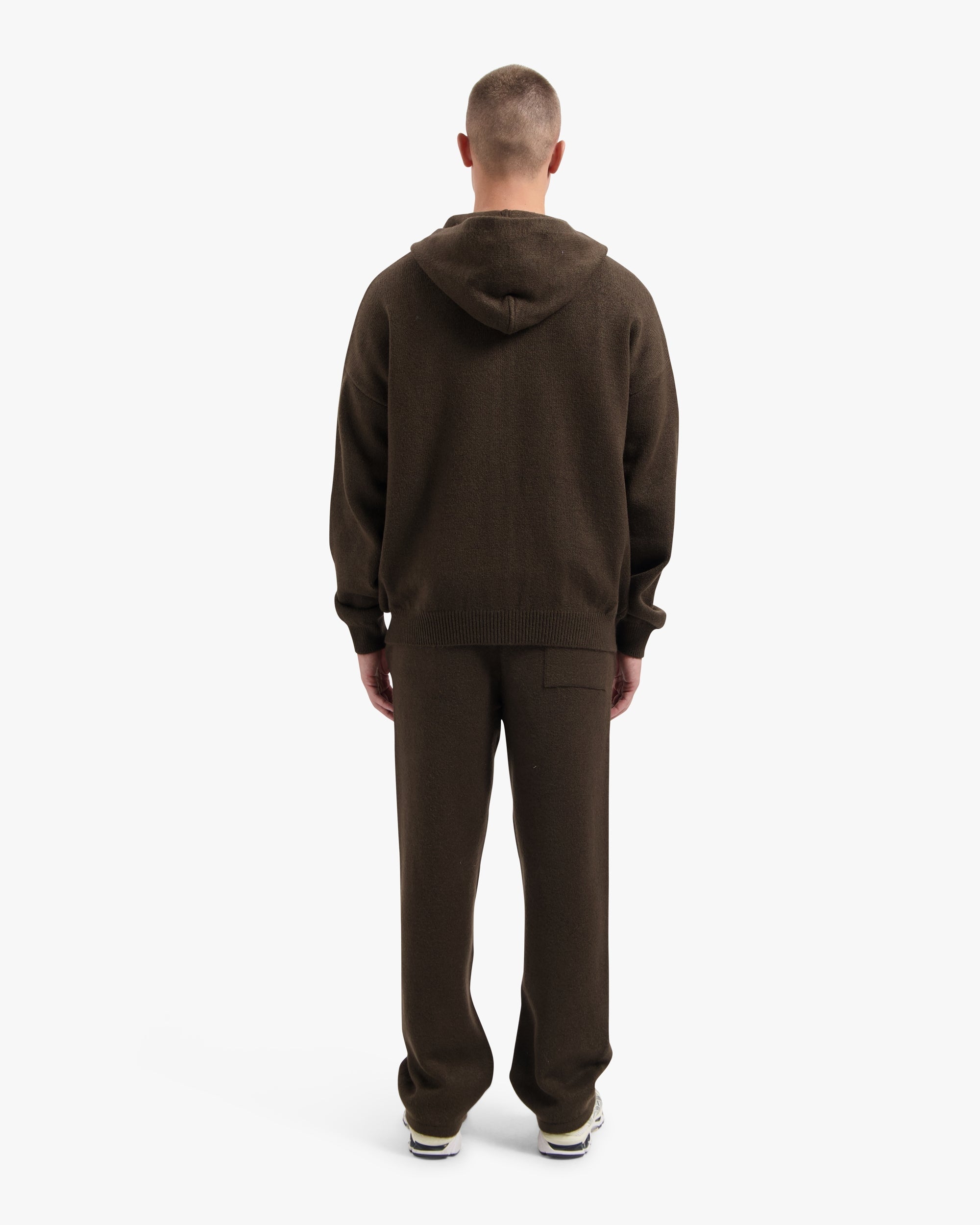 Croyez Fluffy Essence Knit Zip-Hoodie - Brown