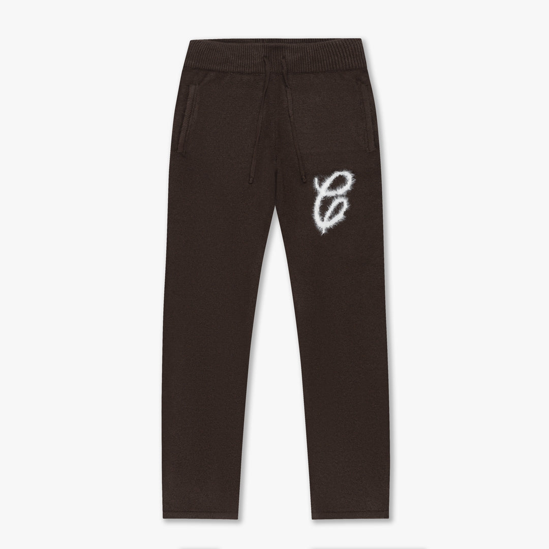 Croyez Fluffy Essence Knit Sweatpants - Brown