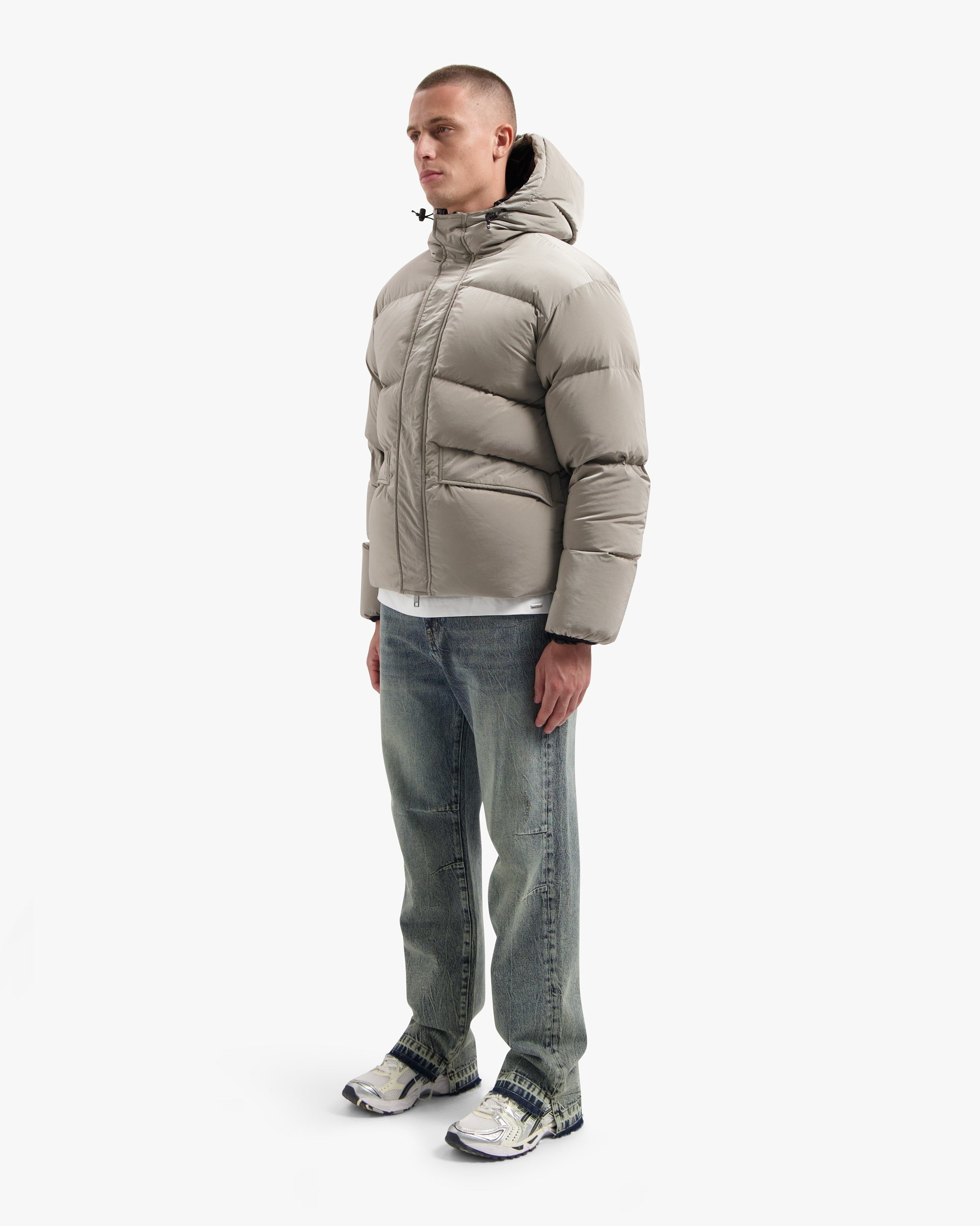 Croyez Nylon Puffer Jacket- Cream