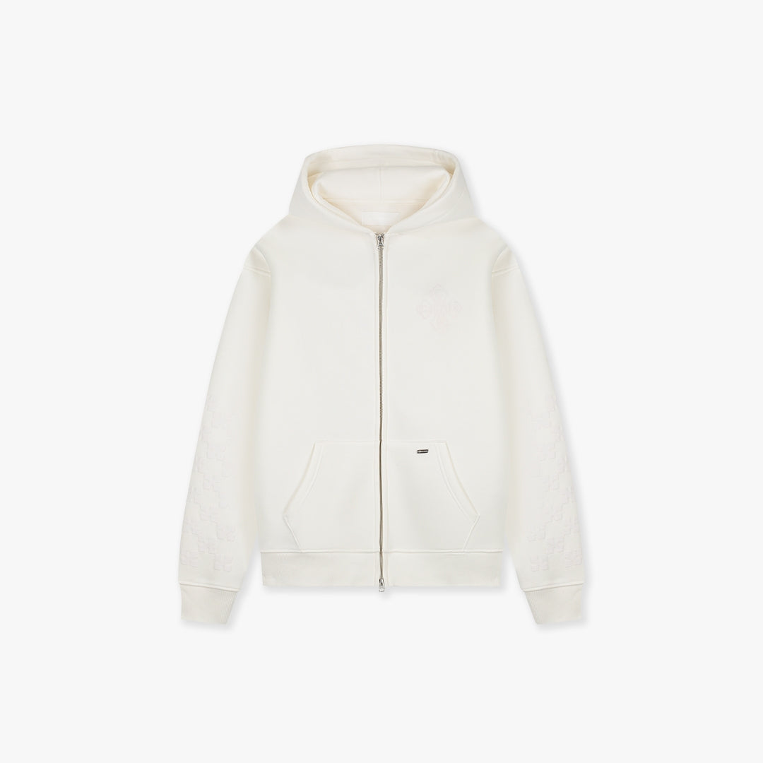 Croyez Cross Zip Hoodie - Off-White