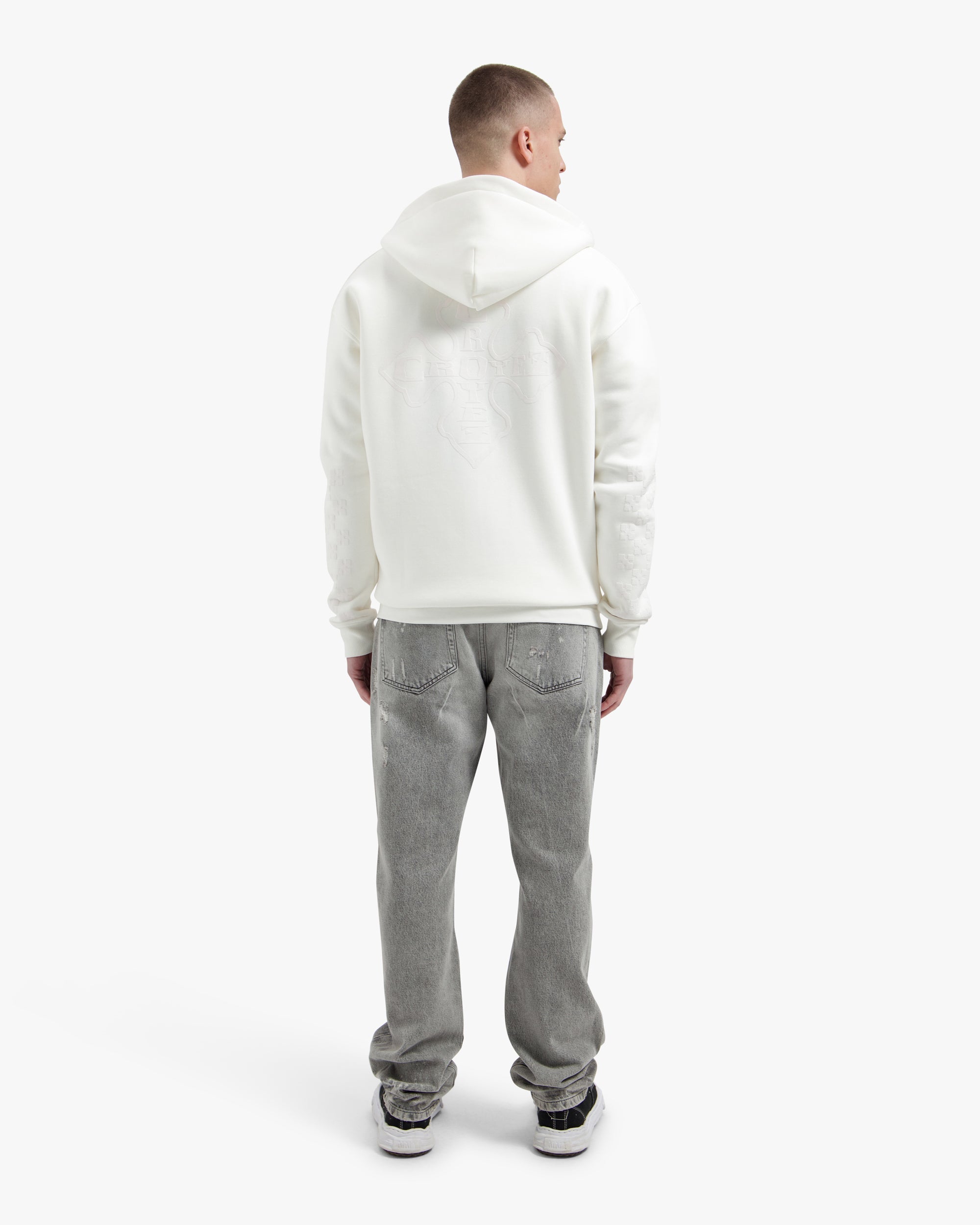 Croyez Cross Zip Hoodie - Off-White