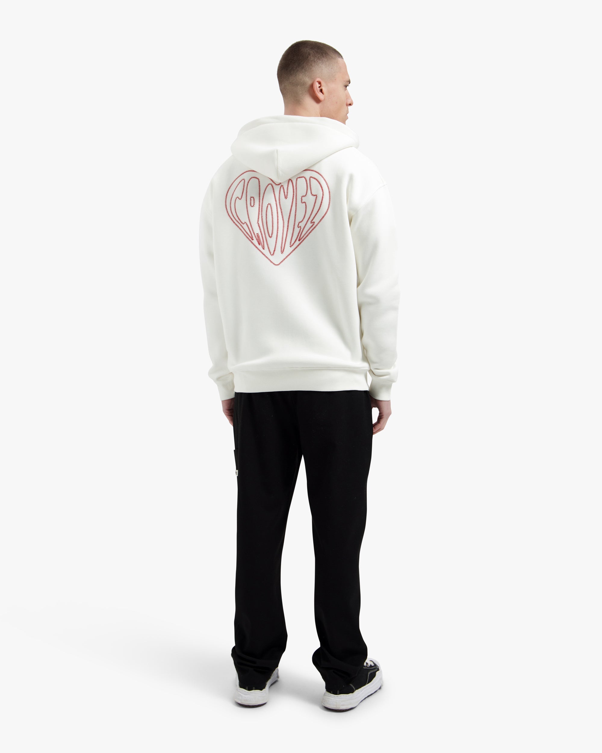 Croyez Stitched Heart Zip Hoodie - Off-White