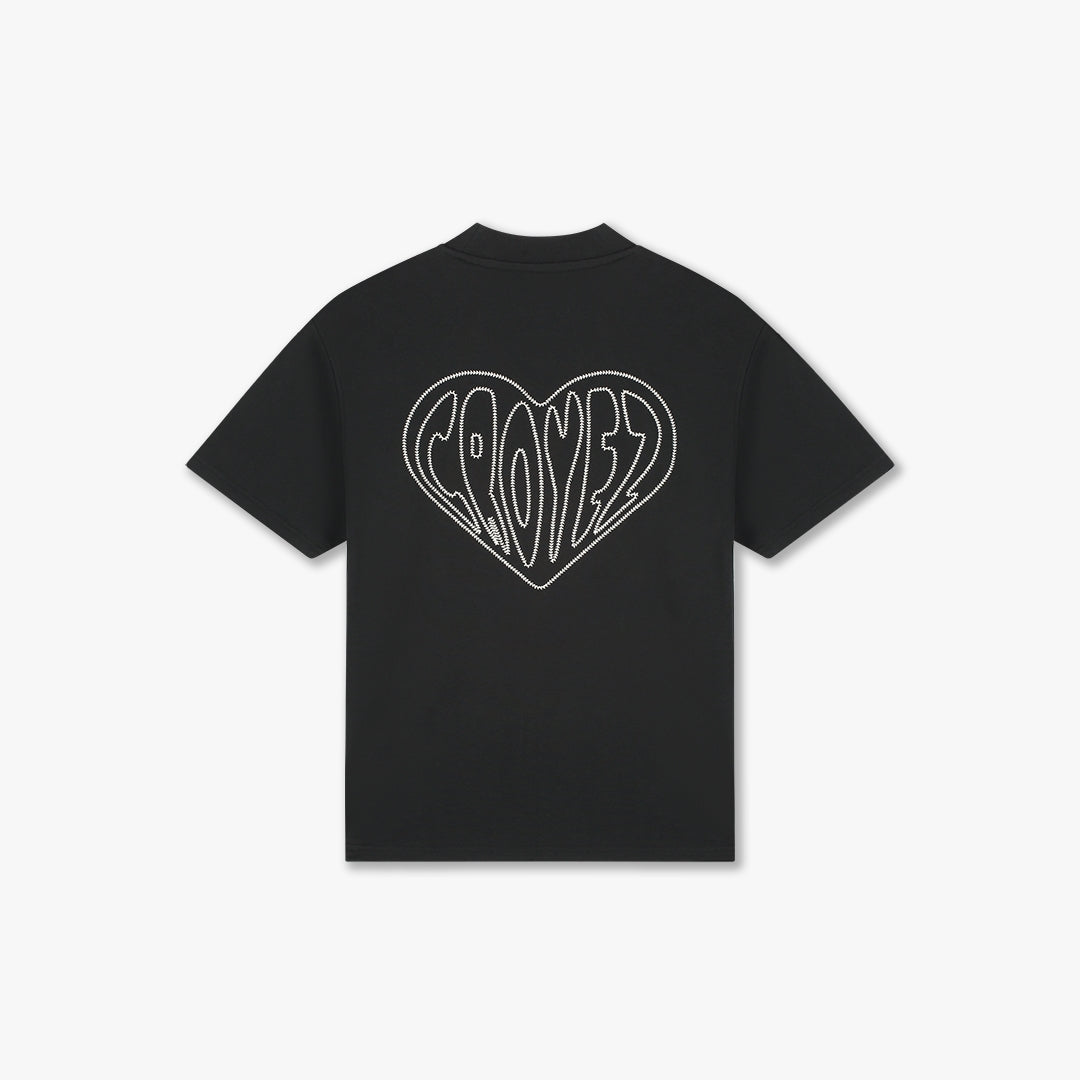 Croyez Stitched Heart T-shirt- Black
