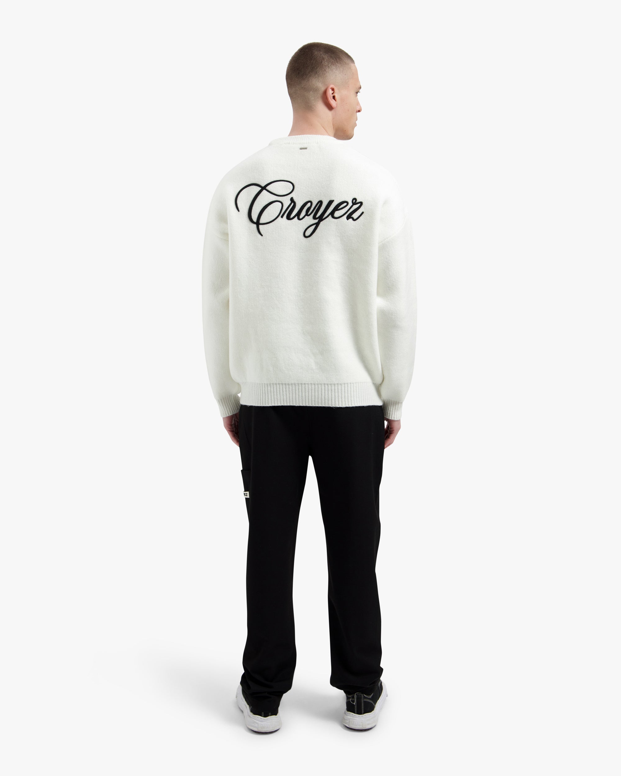 Croyez Script Knit Sweater- Off-White