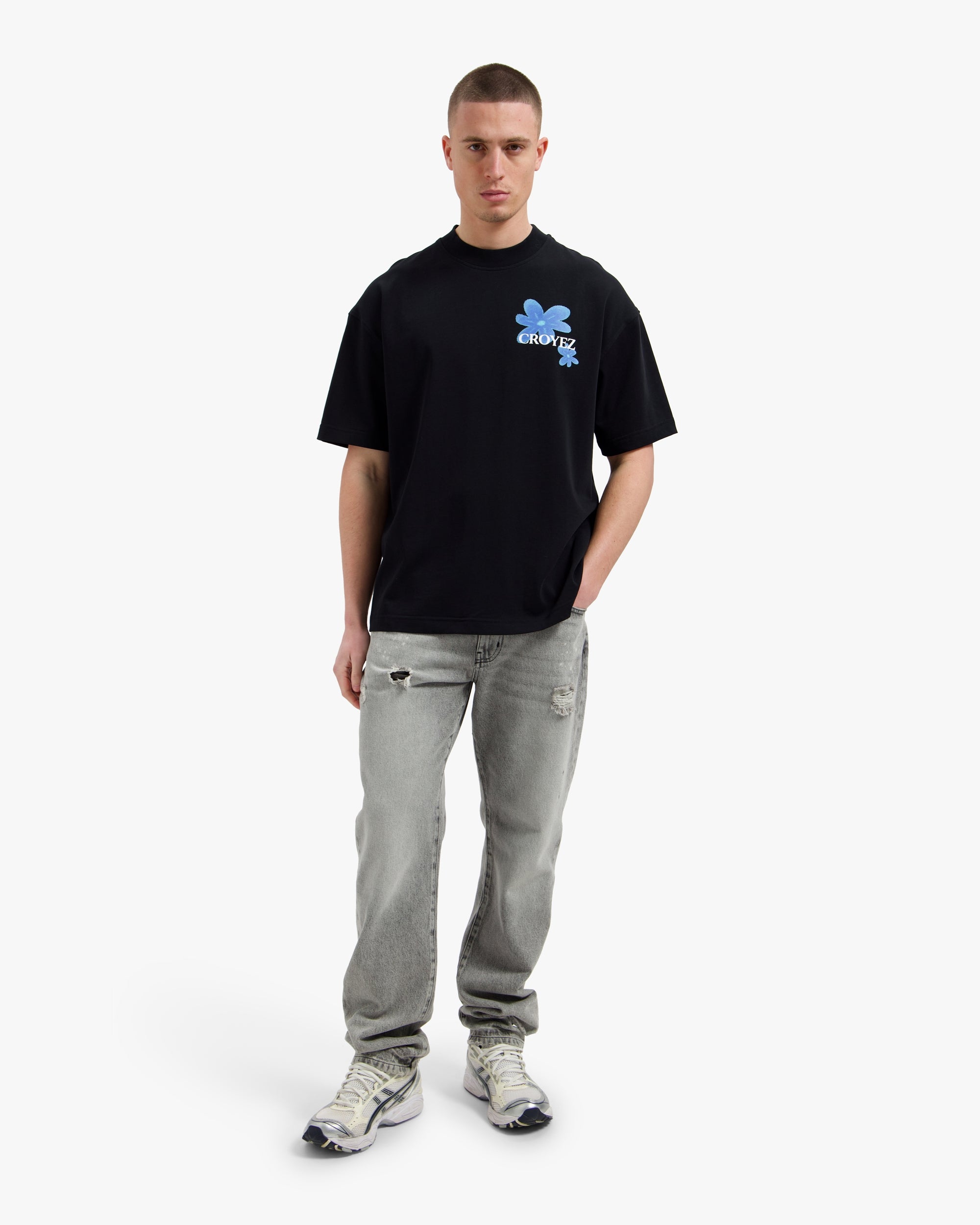 Croyez Botanique T-Shirt- Black/Tiffany Blue