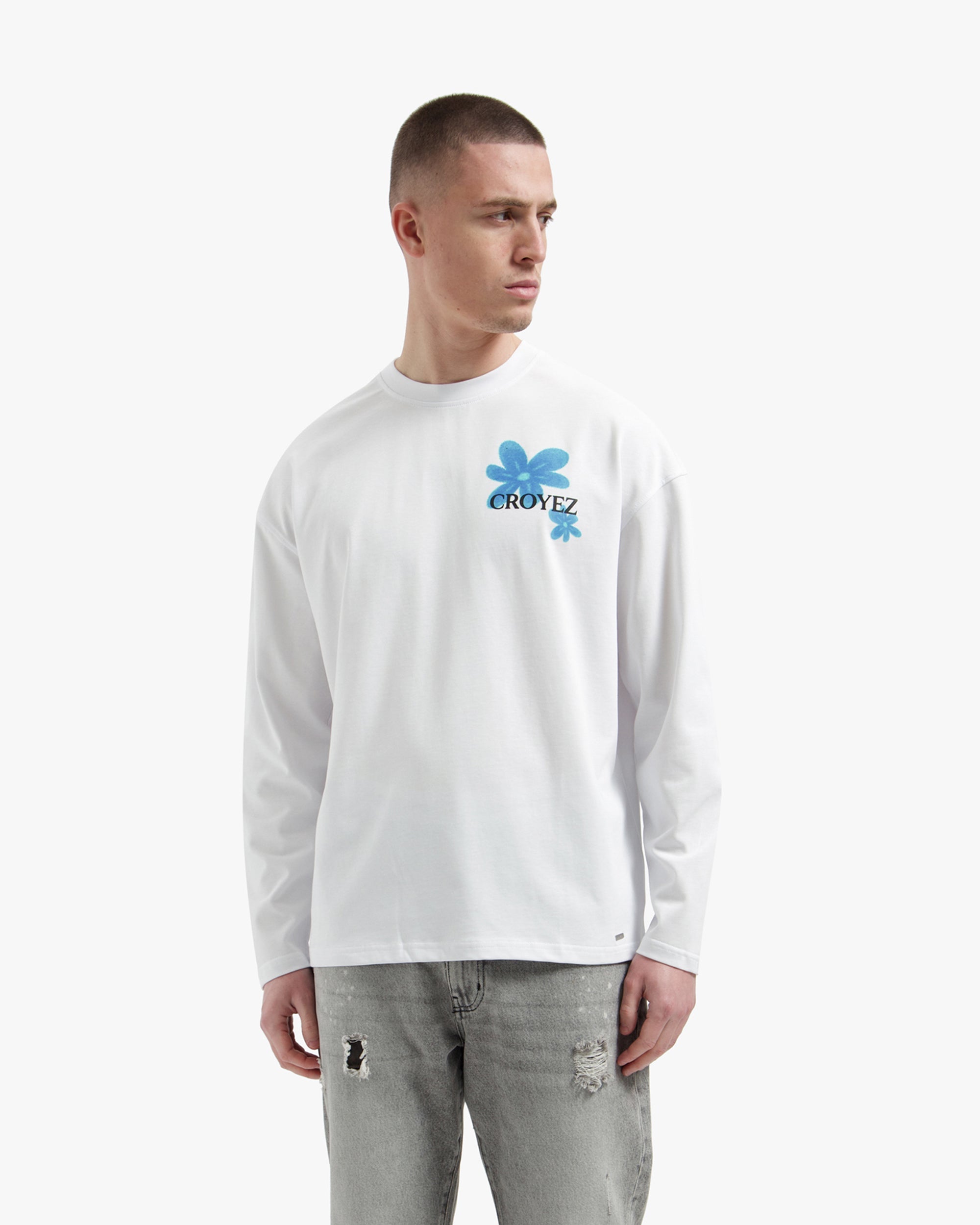 Croyez Botanique Longsleeve- White/Tiffany Blue