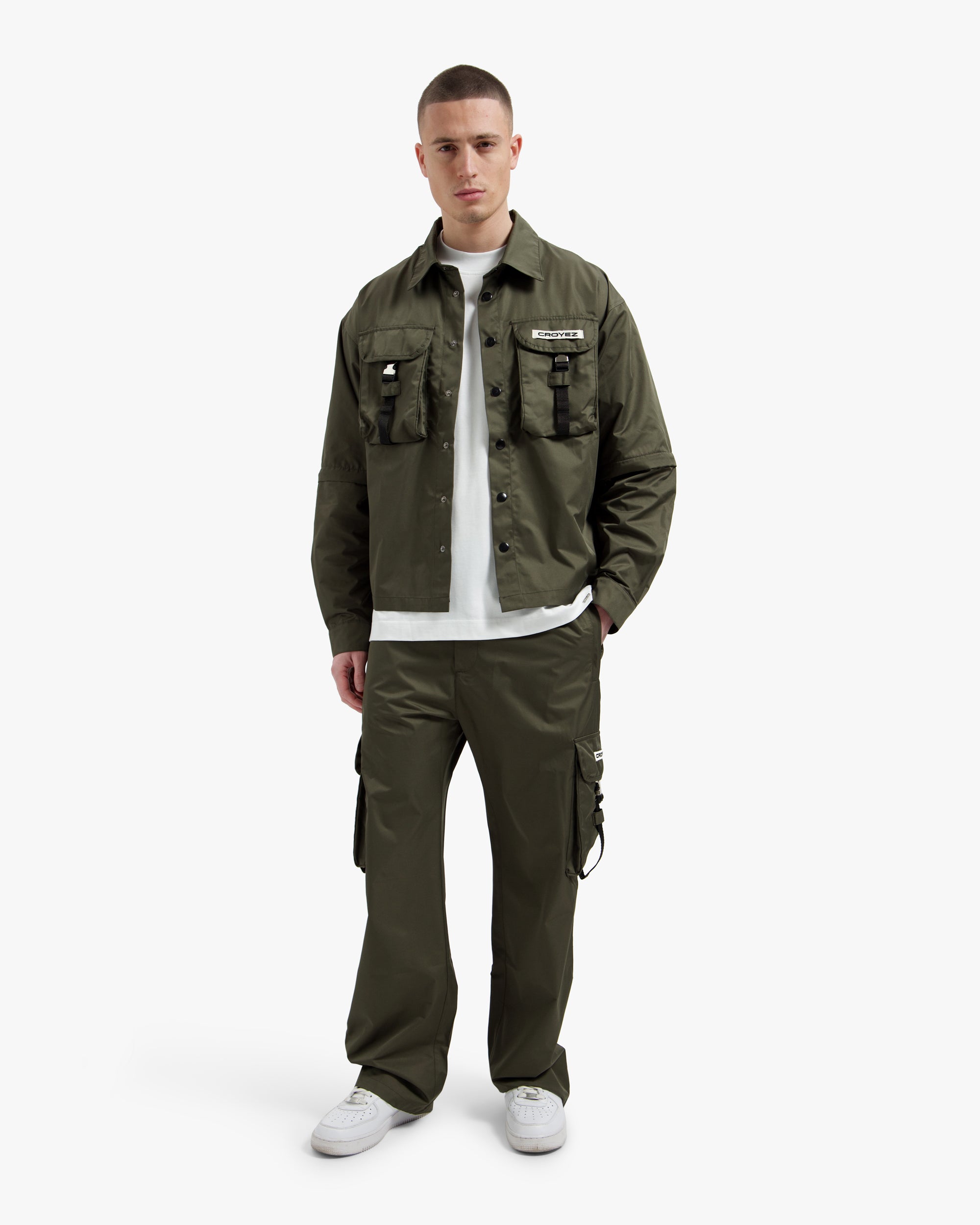 Croyez Etiquette Nylon Pants- Dusty Olive
