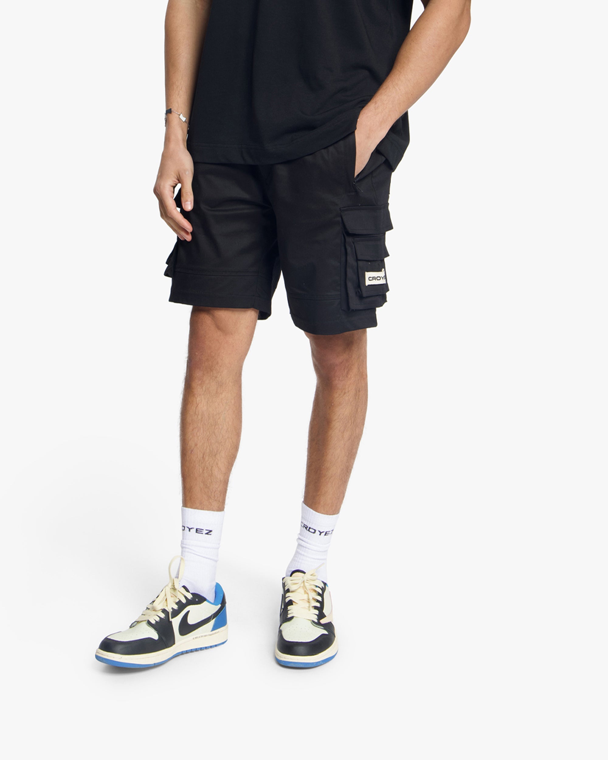 Croyez Classic Cargo Shorts- Black