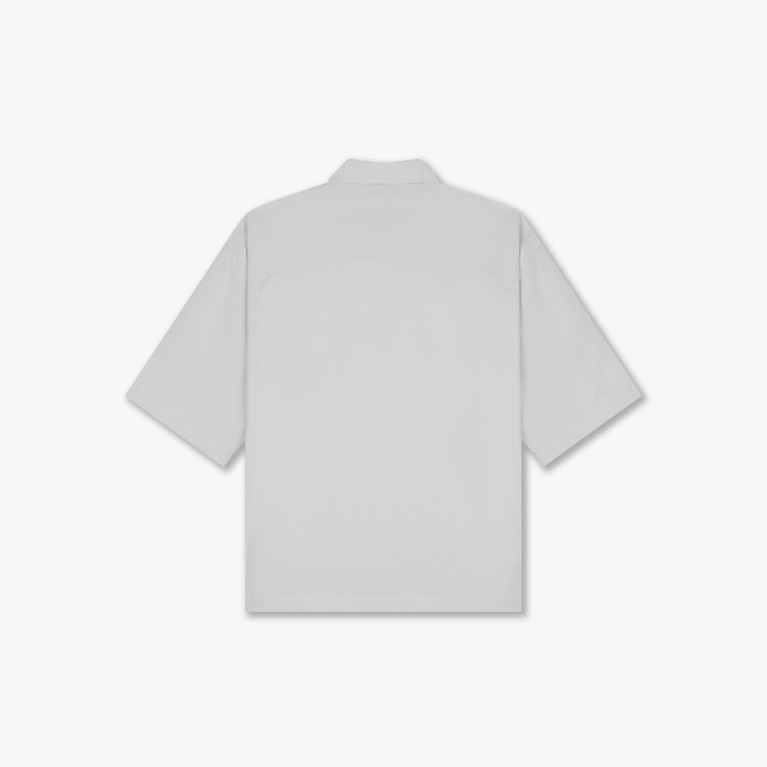 Croyez Crinkle Patch Shirt- Light Grey