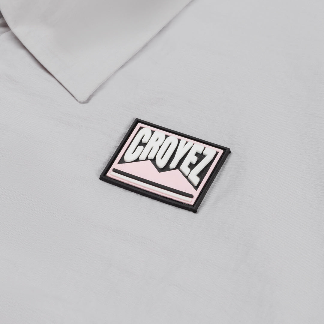 Croyez Crinkle Patch Shirt- Light Grey