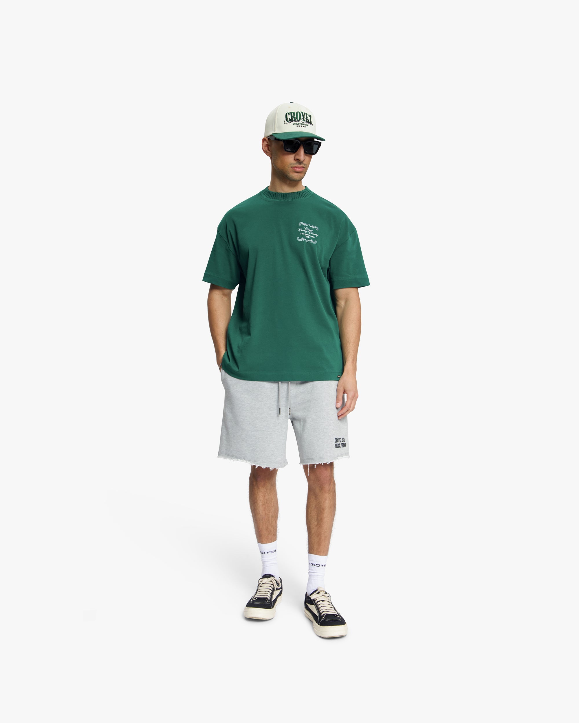 Croyez Relaxed Paris Shorts- Grey Melange