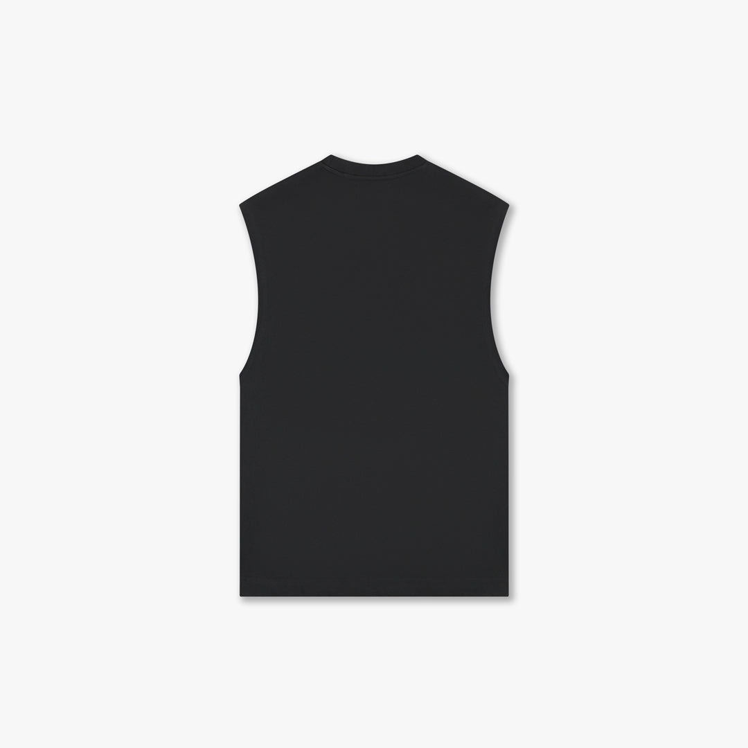 Croyez Cutout Heart Sleeveless T-Shirt- Black