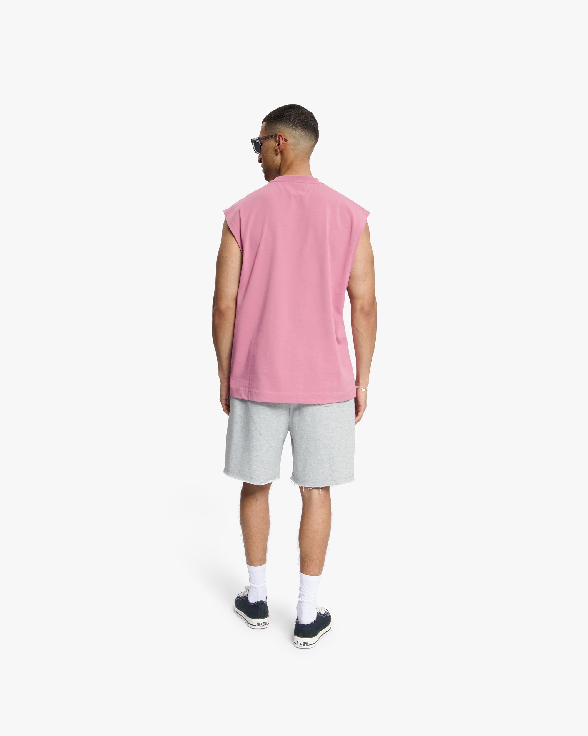 Croyez Cutout Heart Sleeveless T-Shirt- Mauve