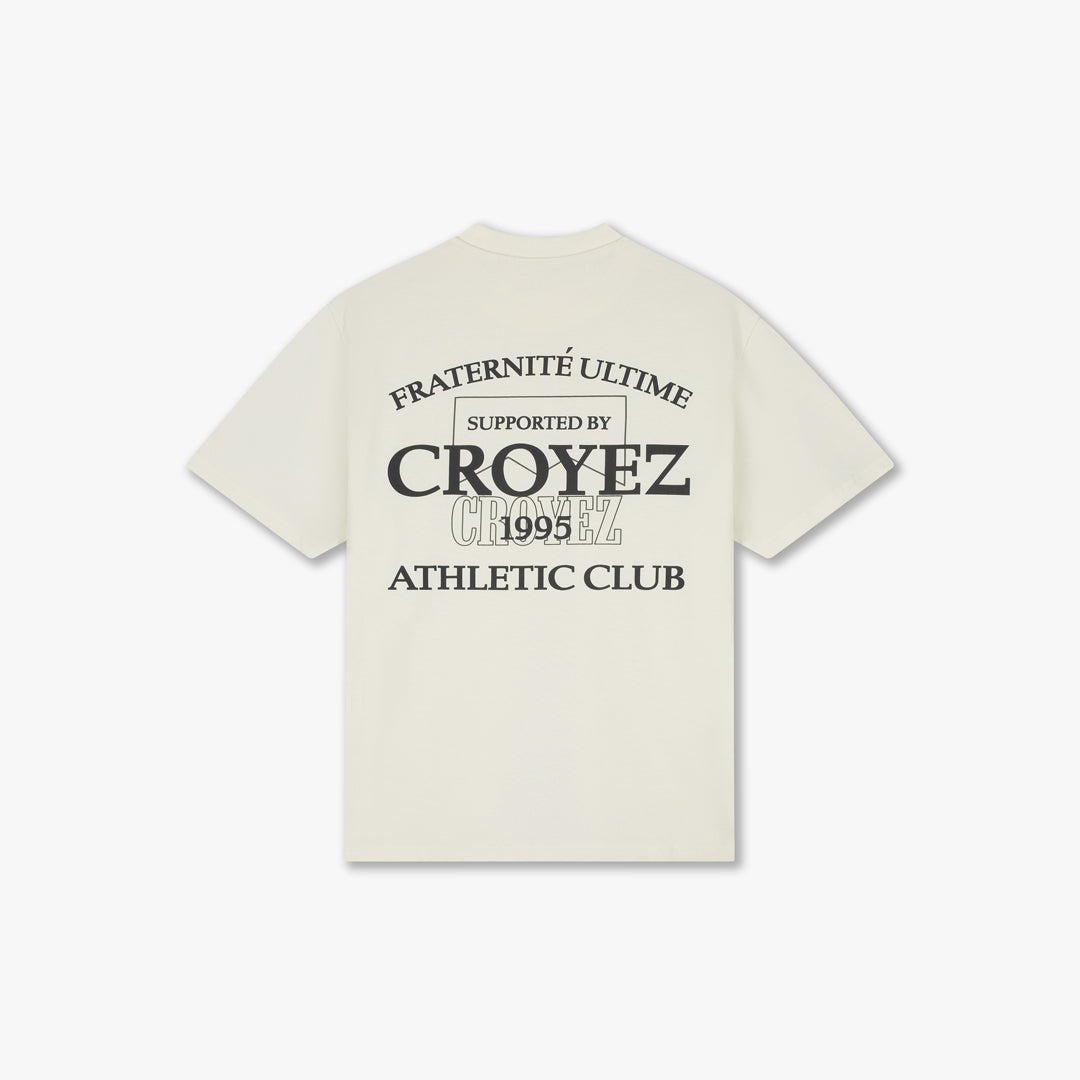 Croyez Overlay Fraternite T-Shirt- Off-White
