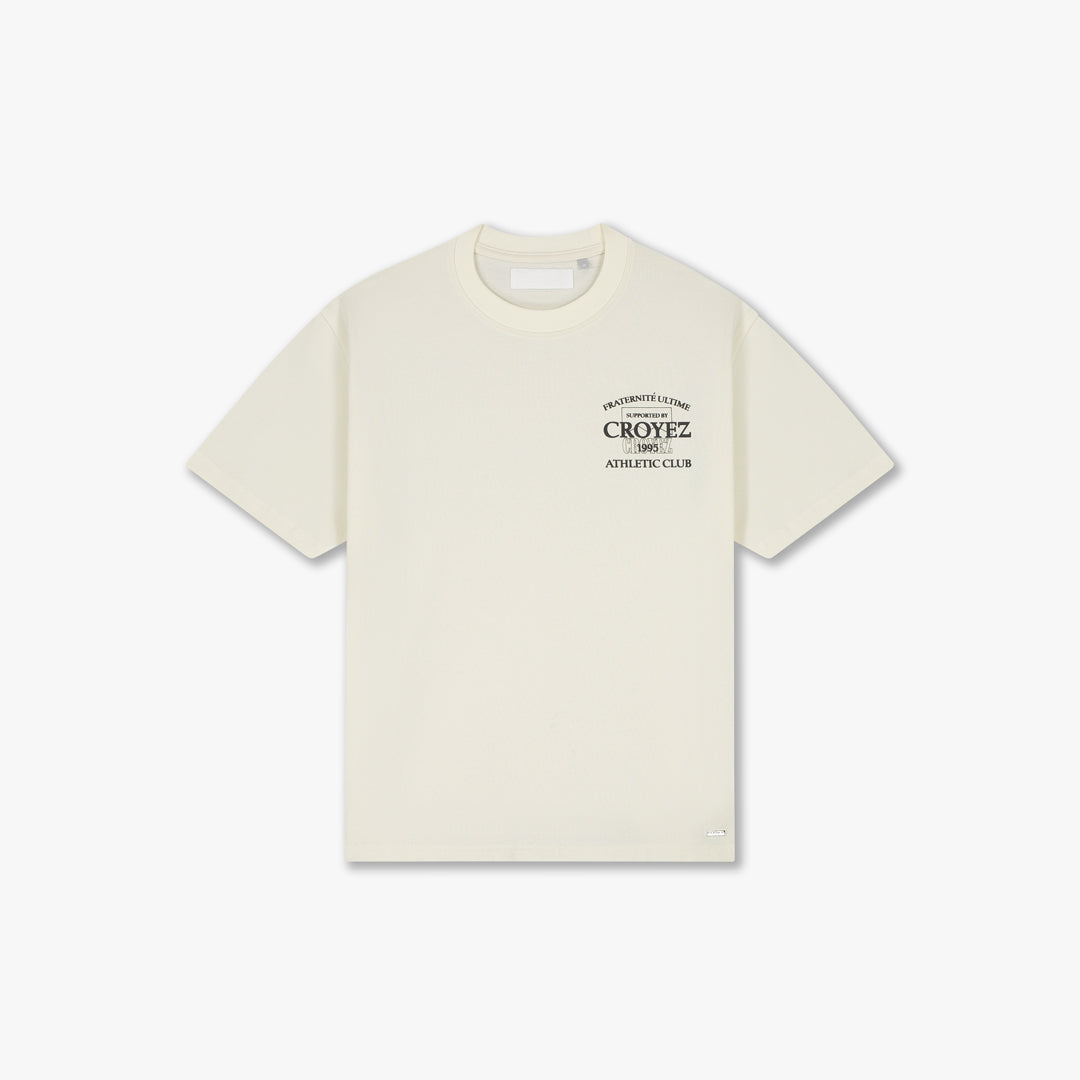 Croyez Overlay Fraternite T-Shirt- Off-White