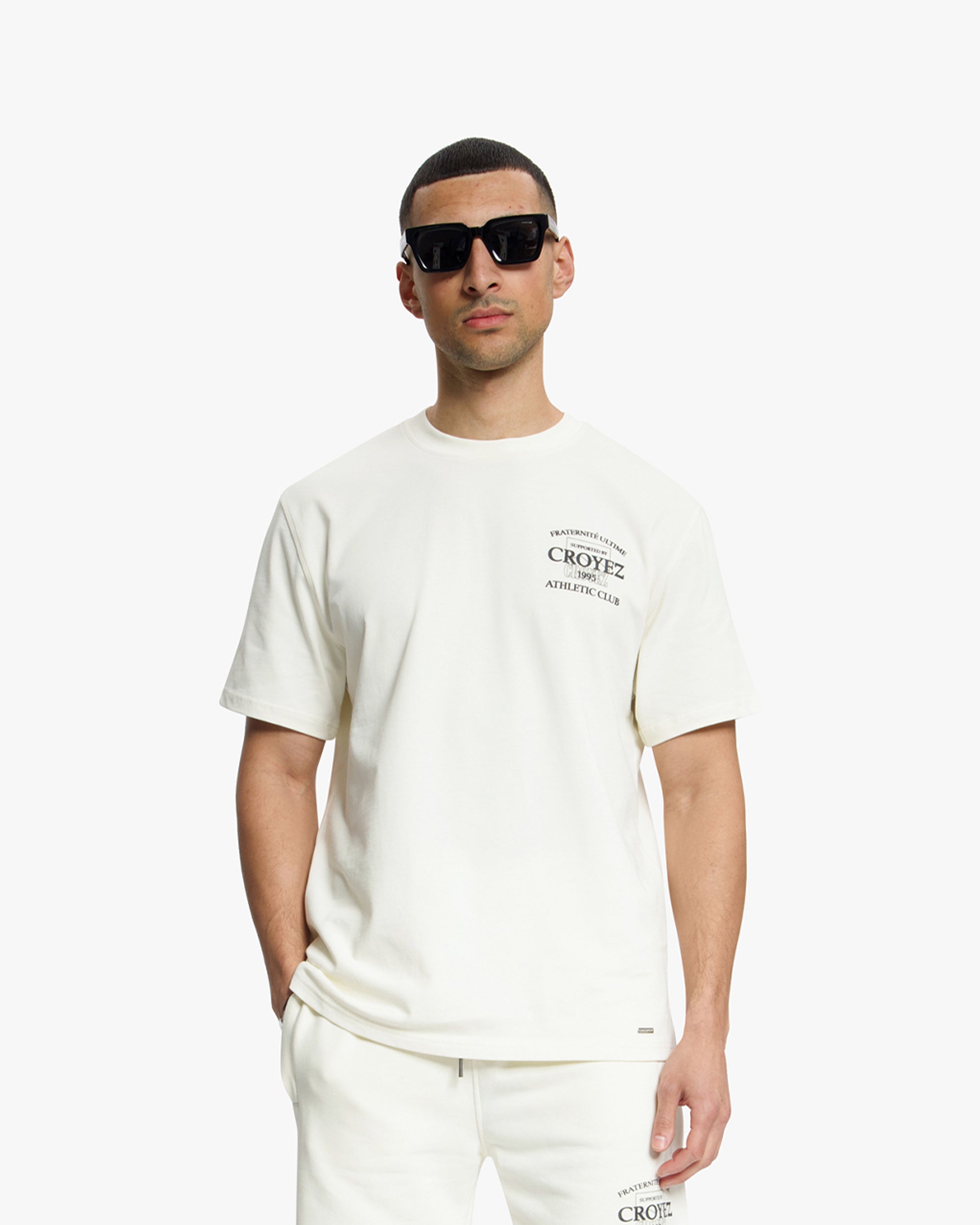 Croyez Overlay Fraternite T-Shirt- Off-White