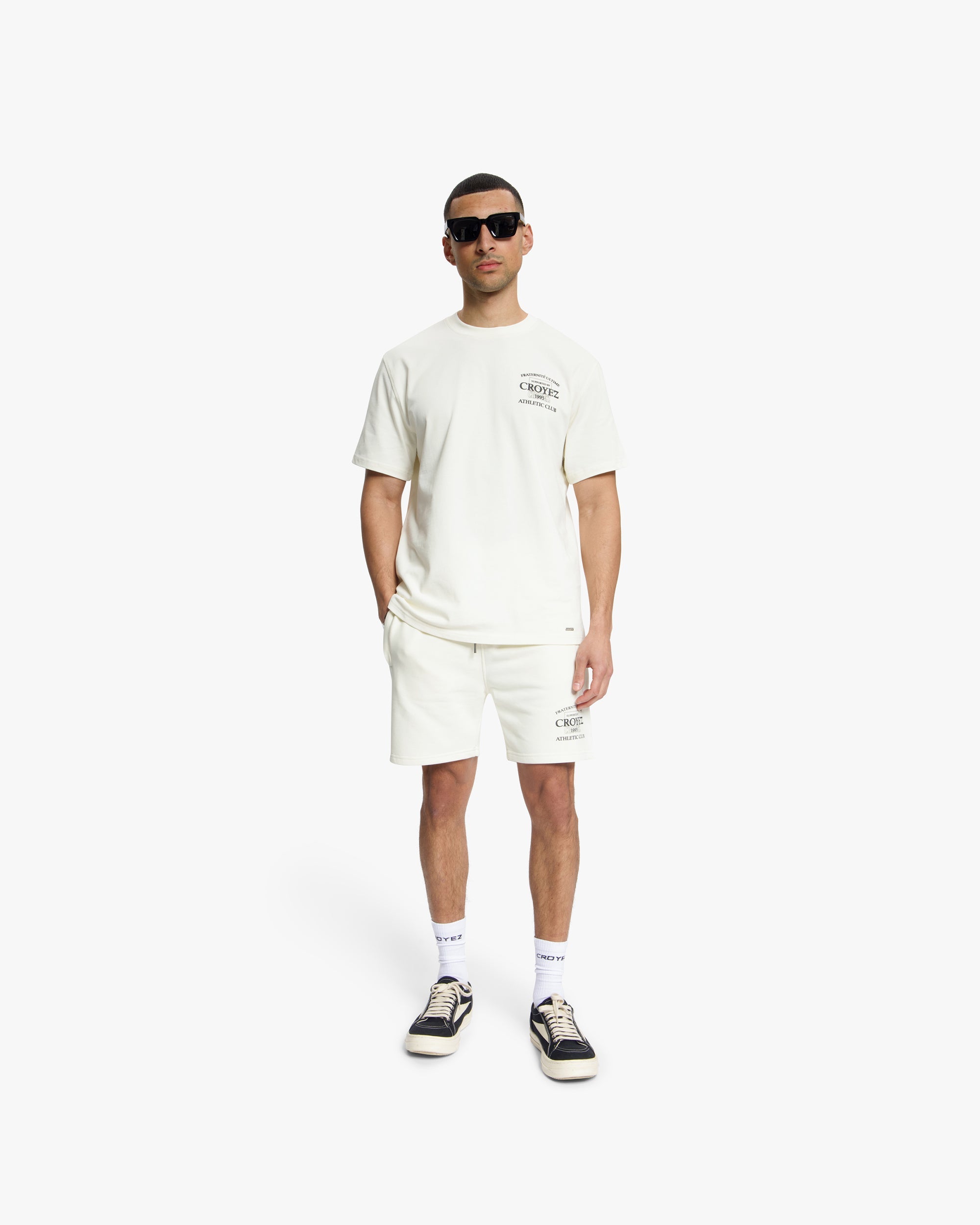 Croyez Overlay Fraternite Shorts- Off-White