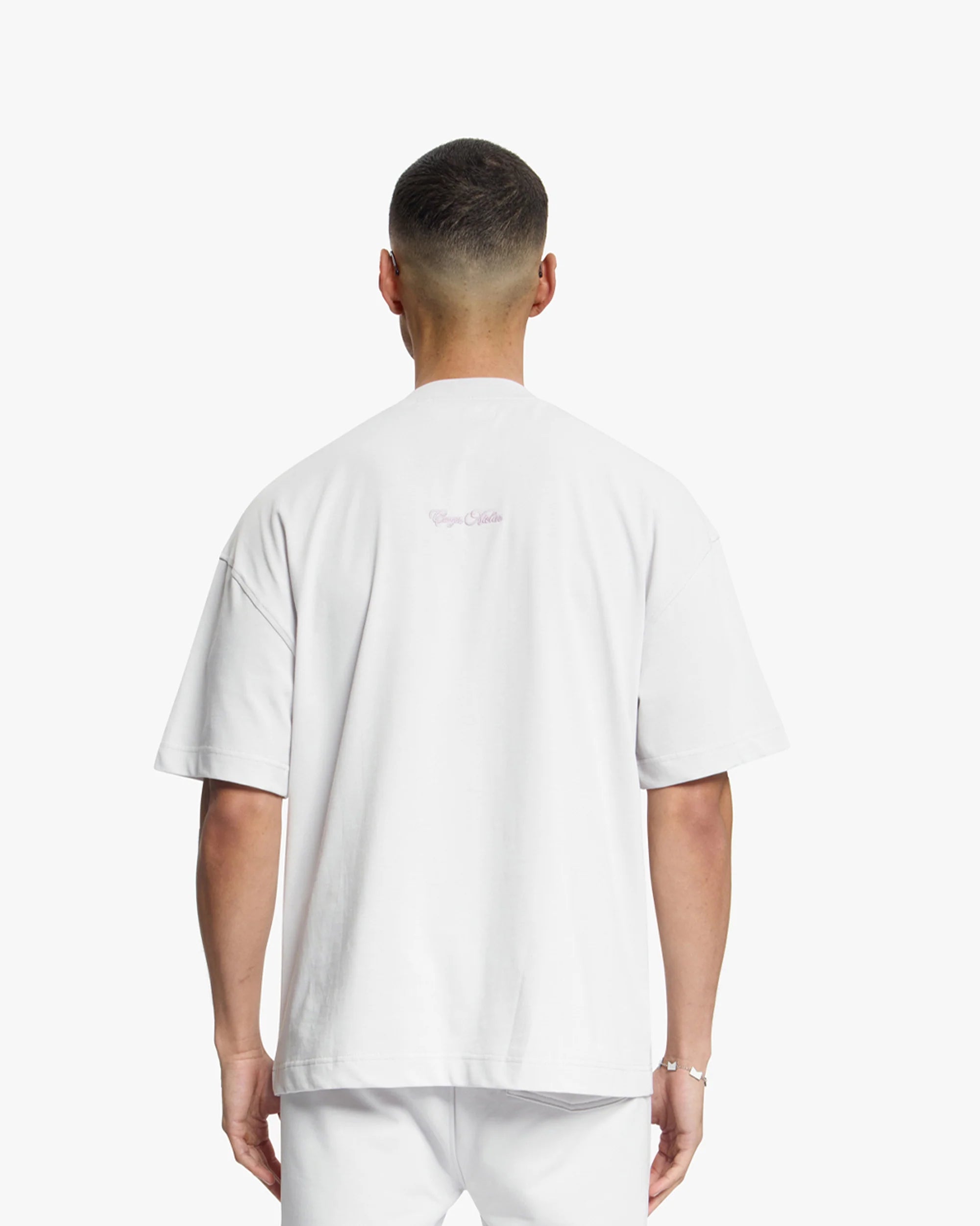 Croyez Contour De La Fleur T-Shirt- Light Grey