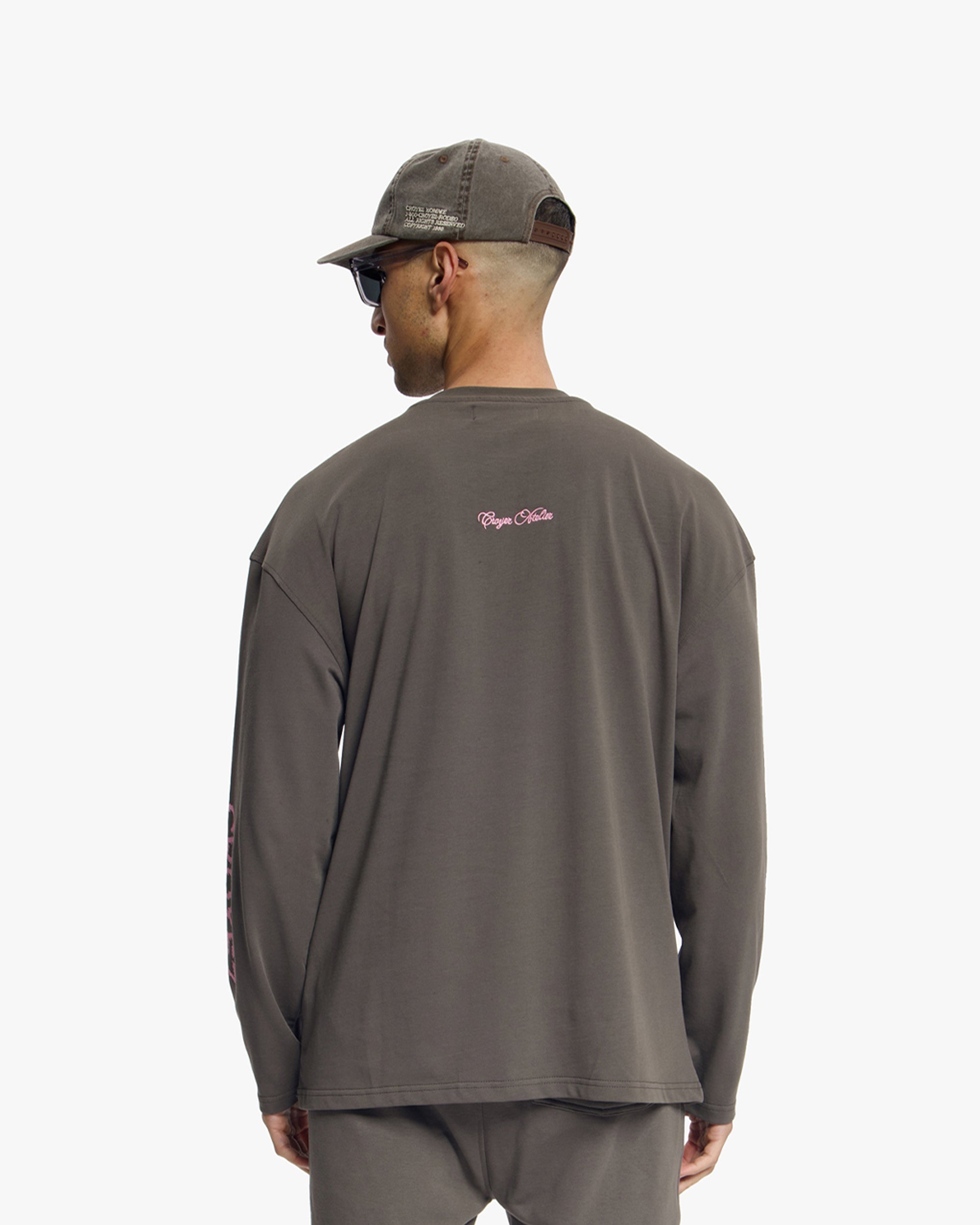 Croyez Contour De La Fleur T-Shirt- Washed Brown