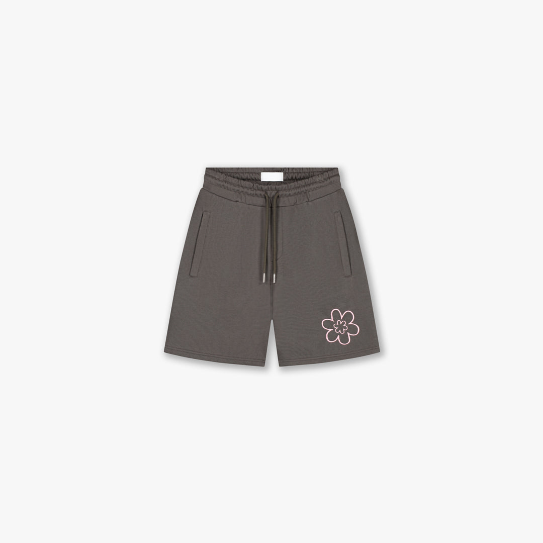 Croyez Contour De La Fleur Shorts- Washed Brown
