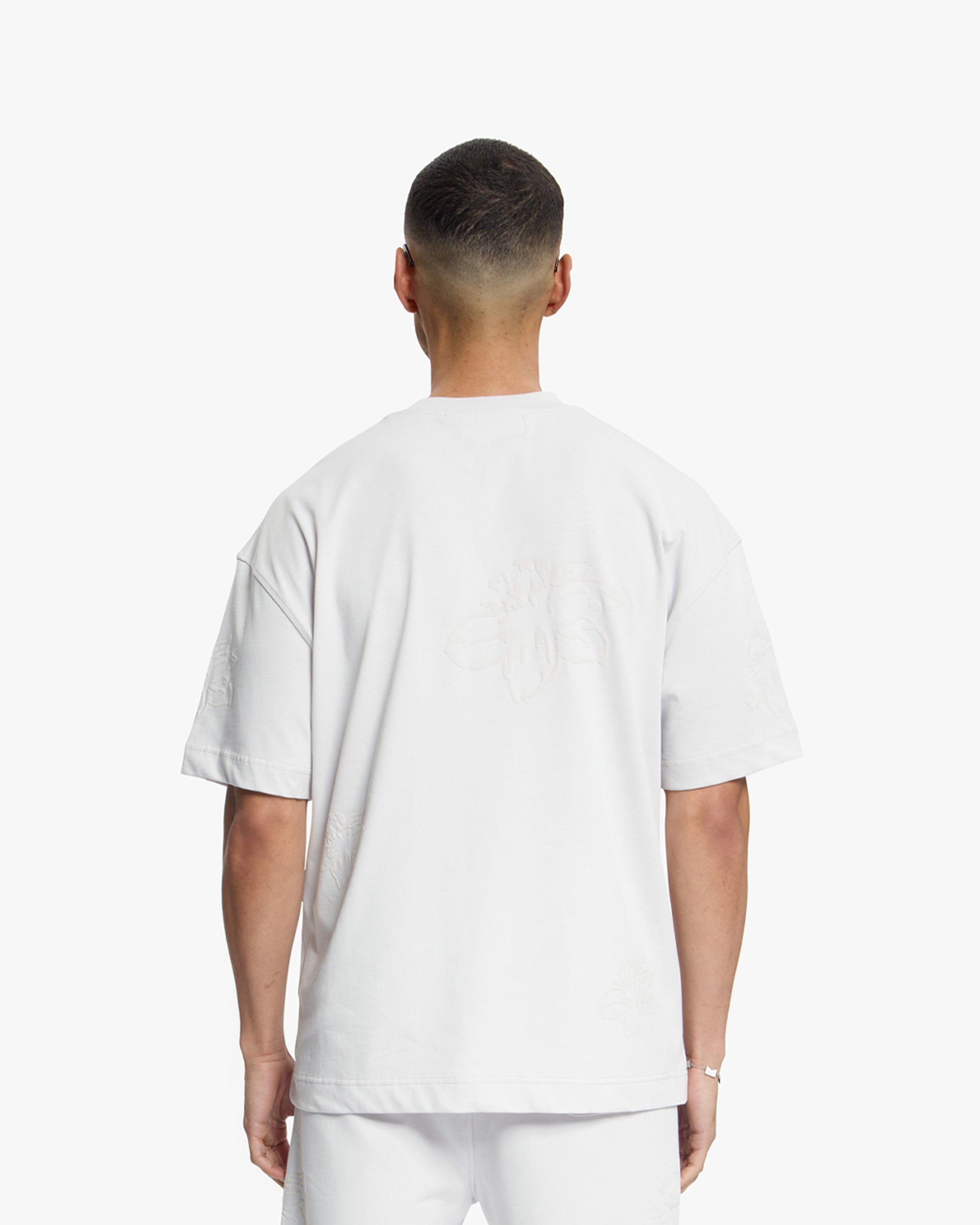 Croyez Initial Flower T-Shirt- Light Grey