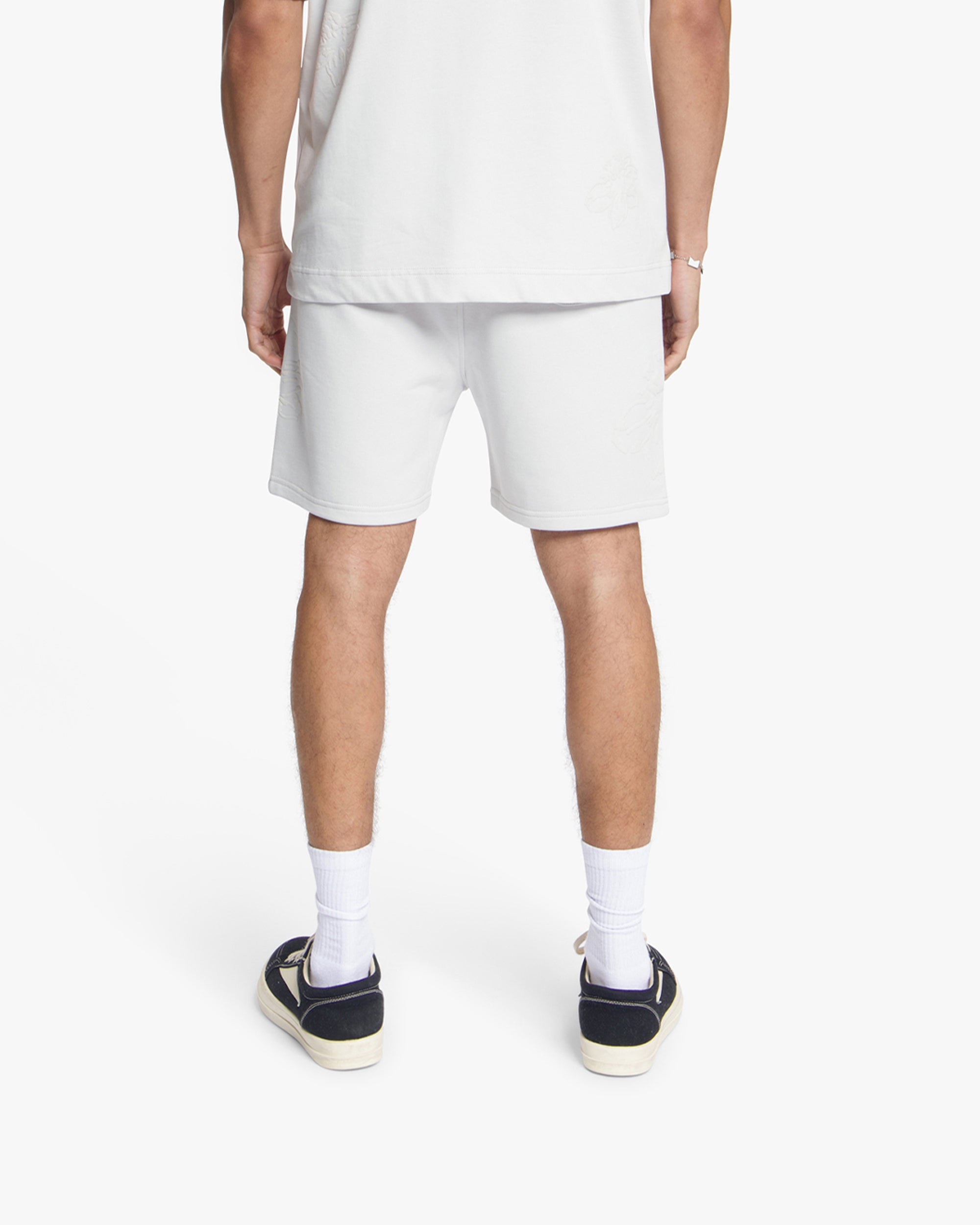 Croyez Initial Flower Shorts- Light Grey