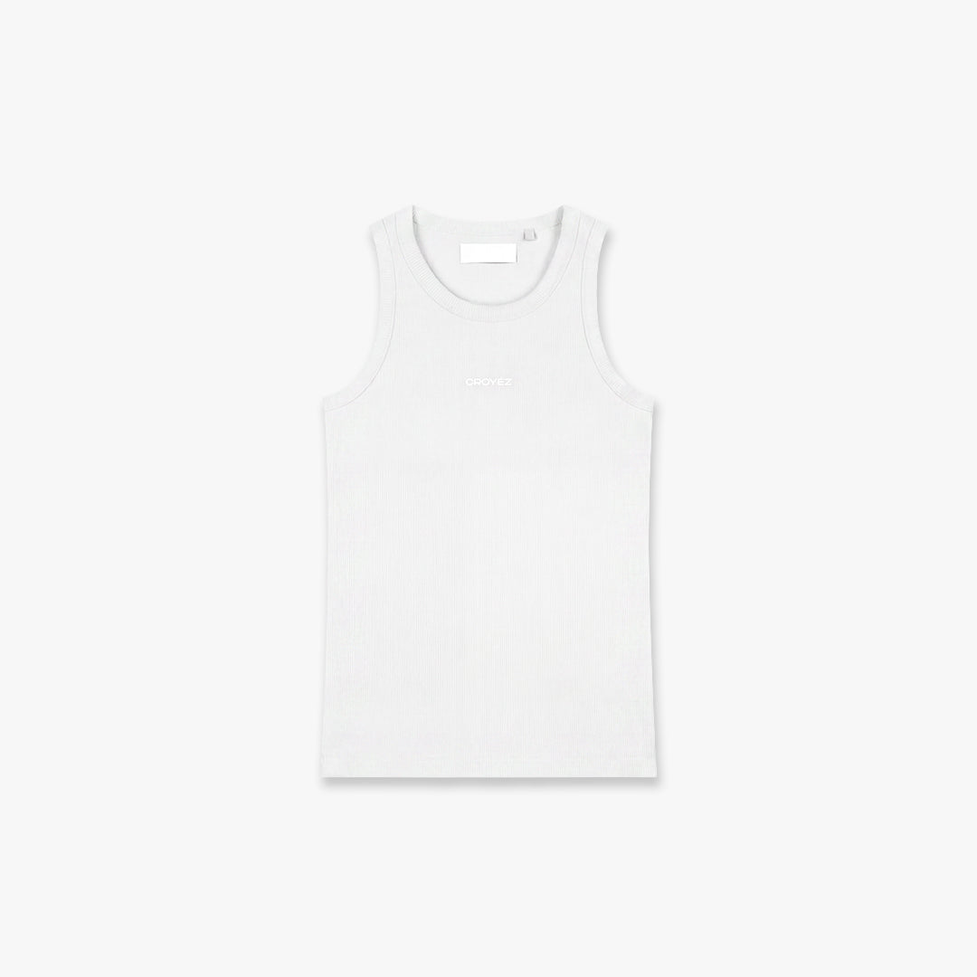 Croyez Ribbed Tank Top- White