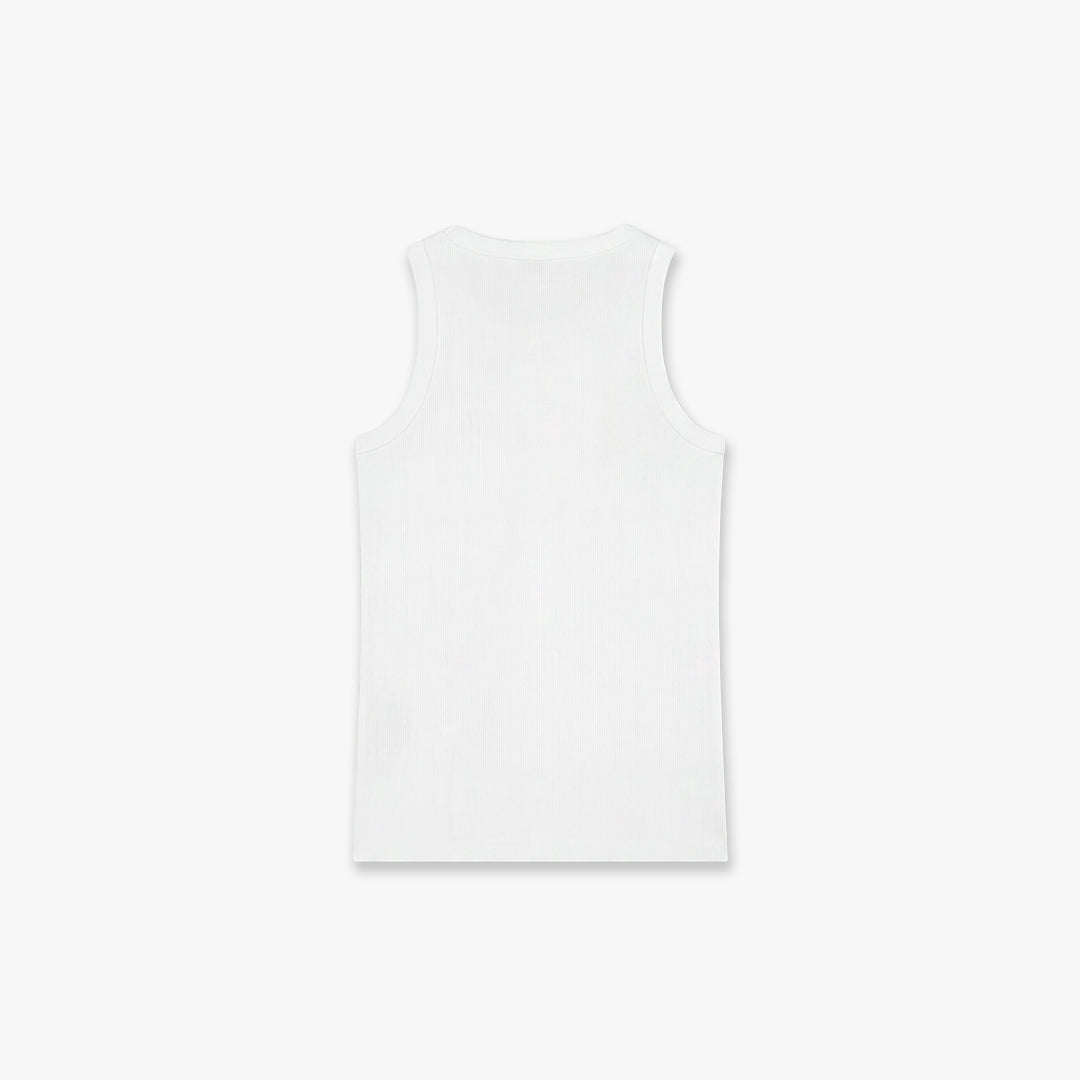 Croyez Ribbed Tank Top- White