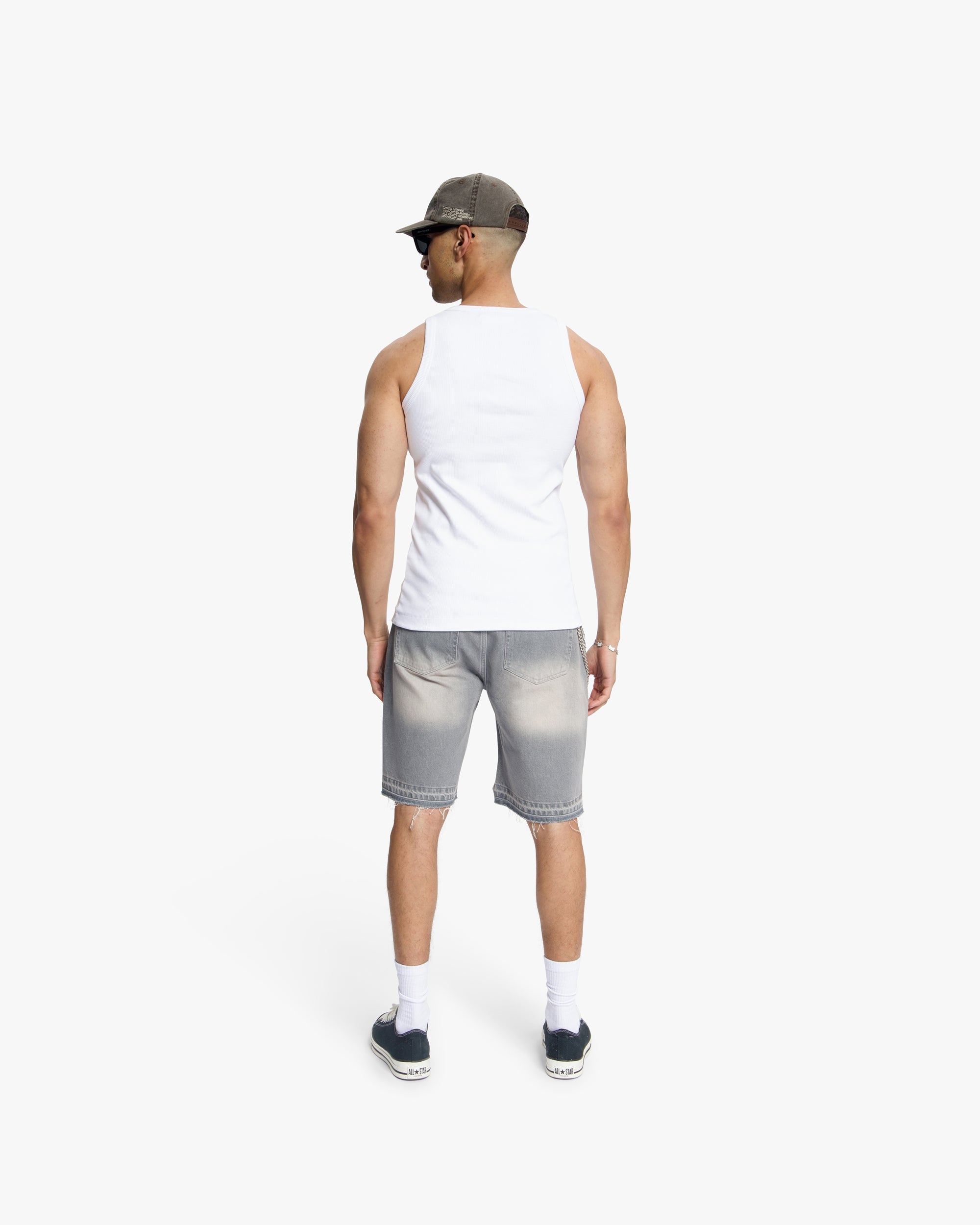Croyez Ribbed Tank Top- White