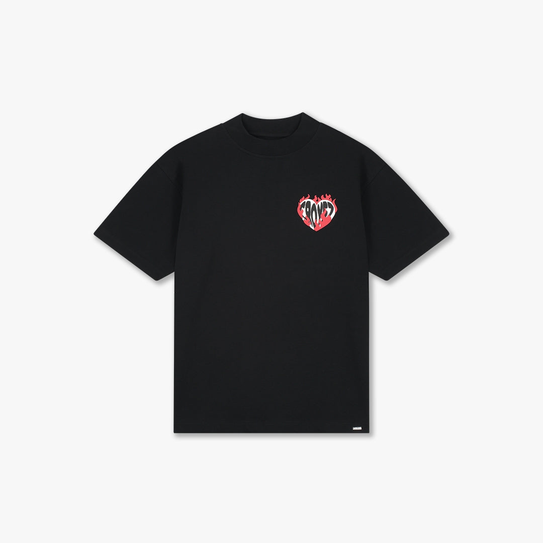 Croyez Heart On Fire T-shirt- Black